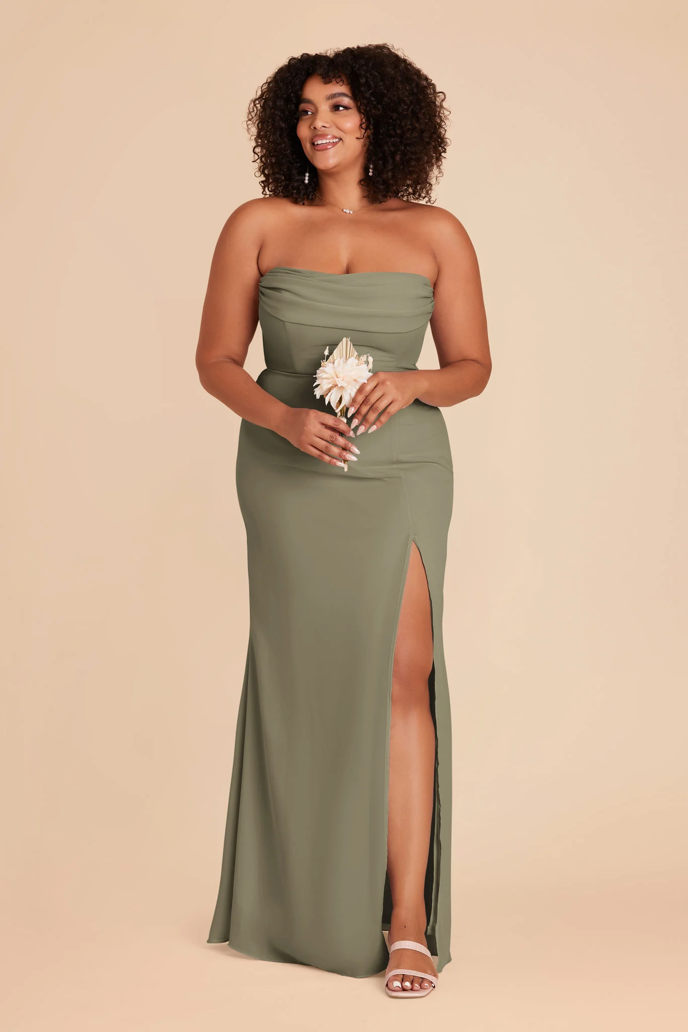 Mira Chiffon Dress - Thyme - Image 11