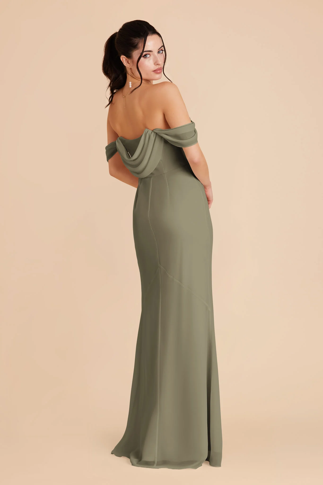 Mira Chiffon Dress - Thyme - Image 9