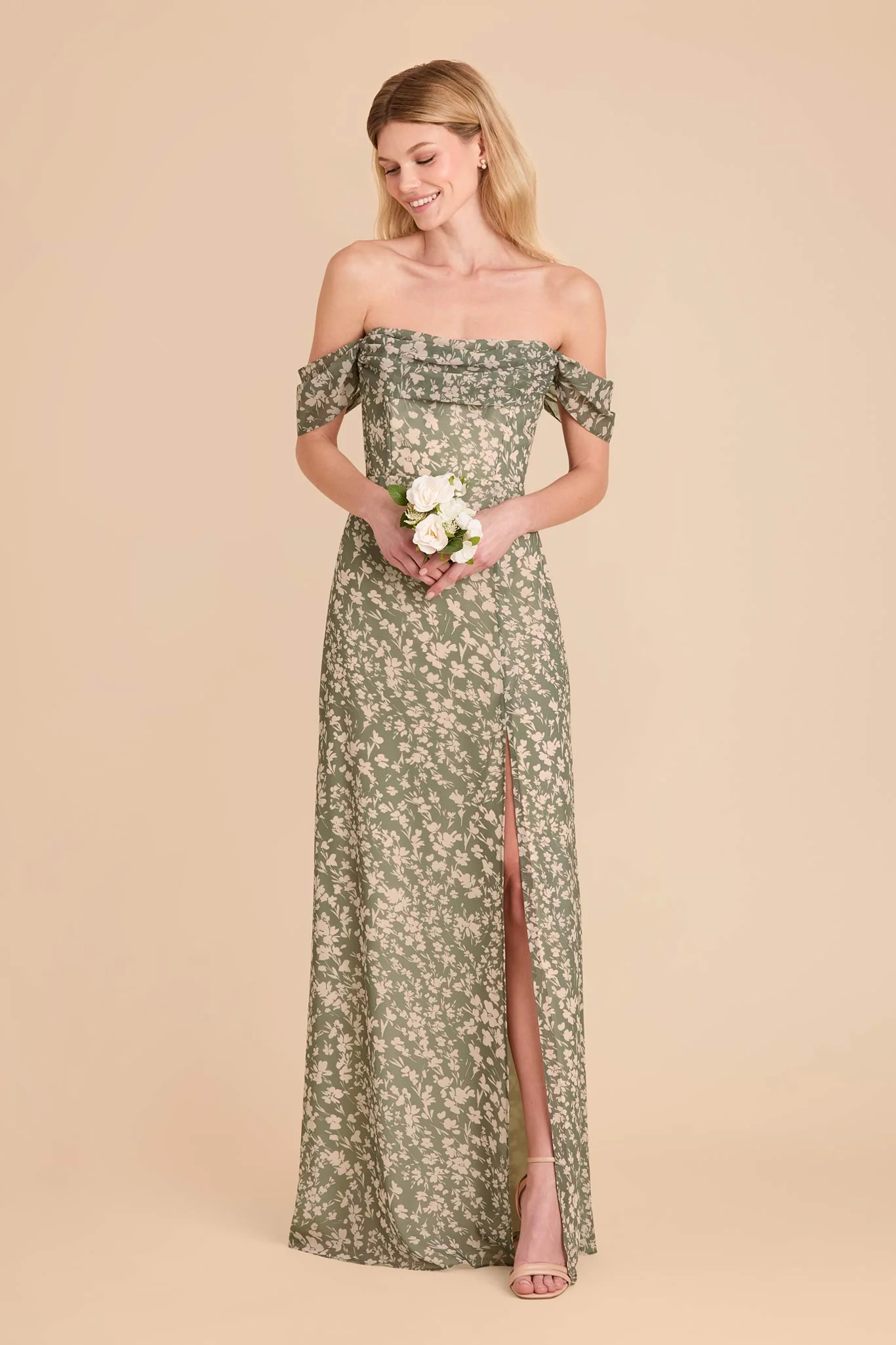 Swatch - Chiffon in Thyme Dreamy Floral - Image 2