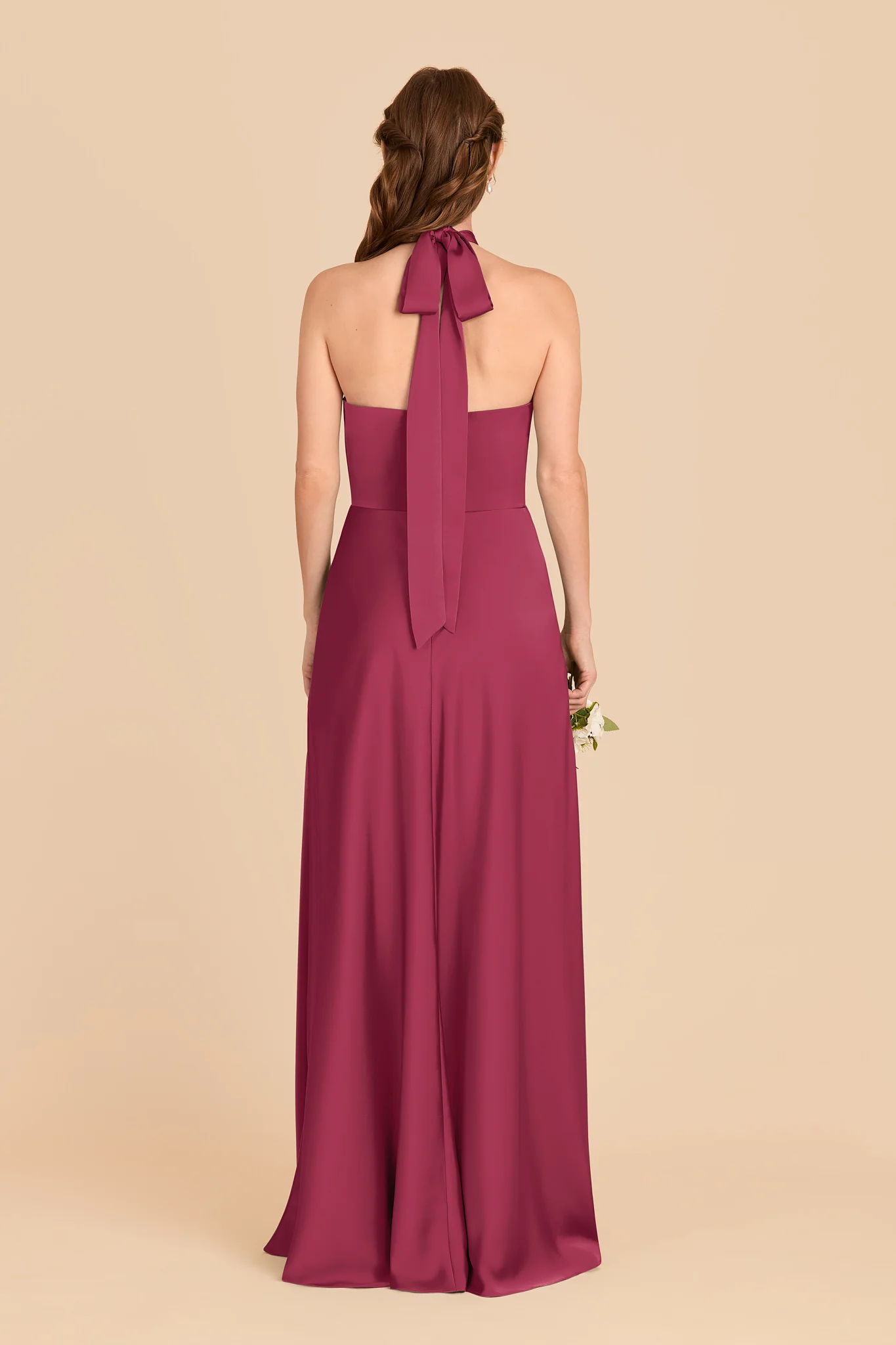 Monica Matte Satin Dress - Berry - Image 5
