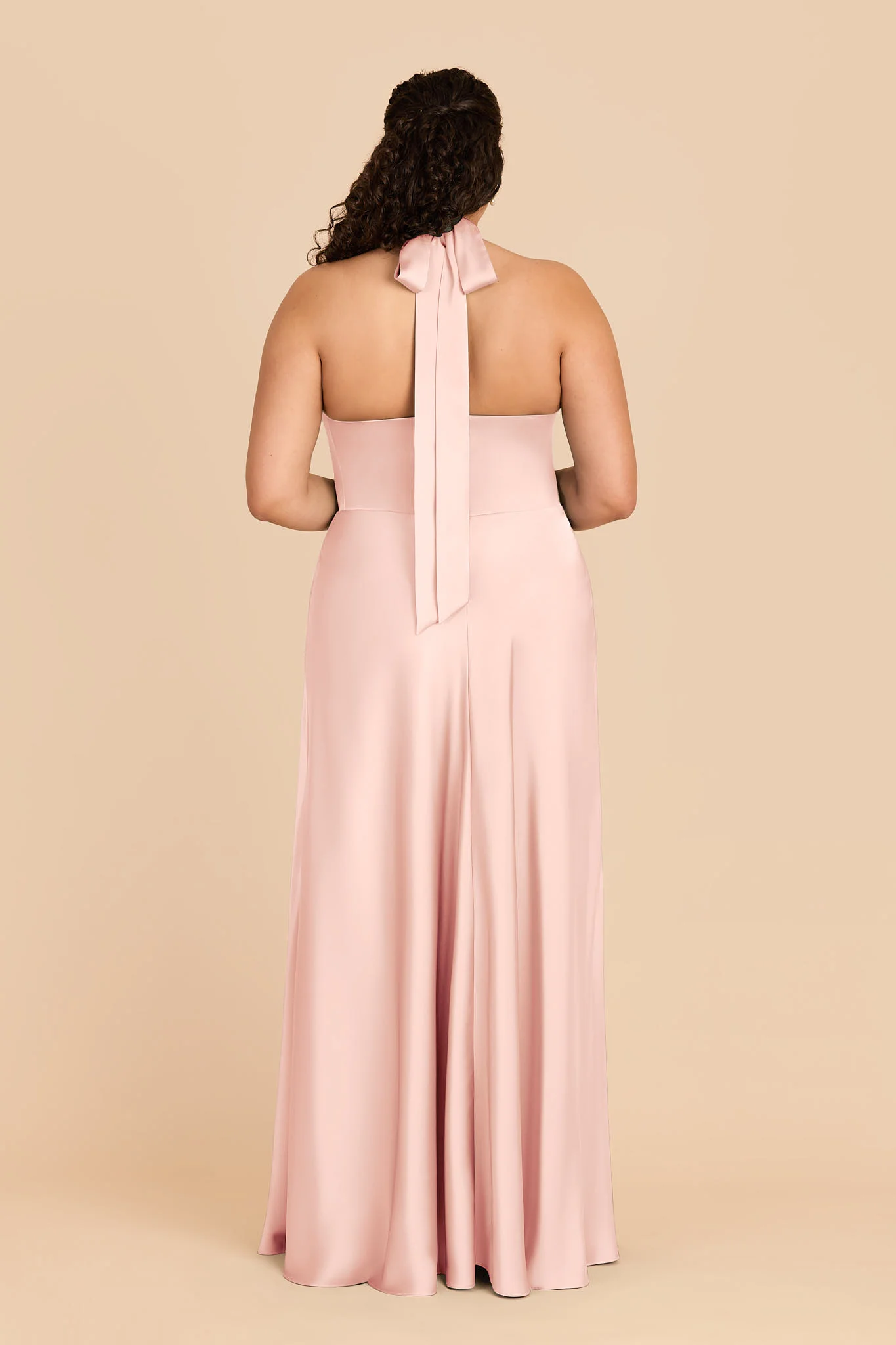 Monica Matte Satin Dress - Blush Pink - Image 8