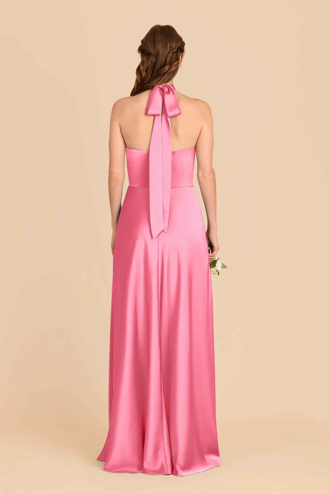 Monica Matte Satin Dress - Bon Bon Pink - Image 5