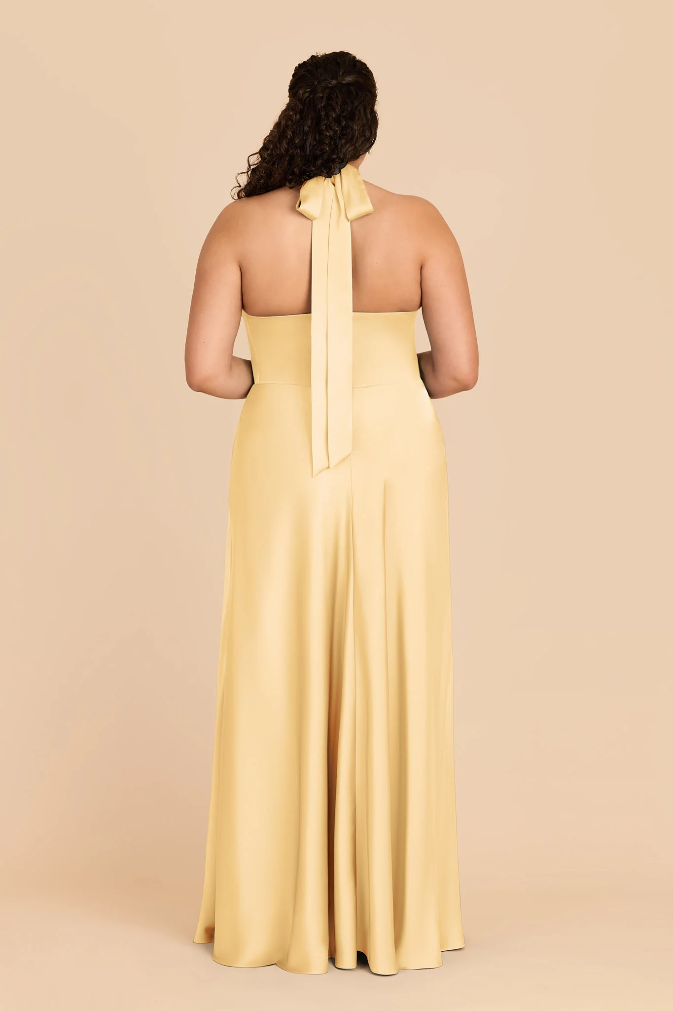 Monica Matte Satin Dress - Butter - Image 8