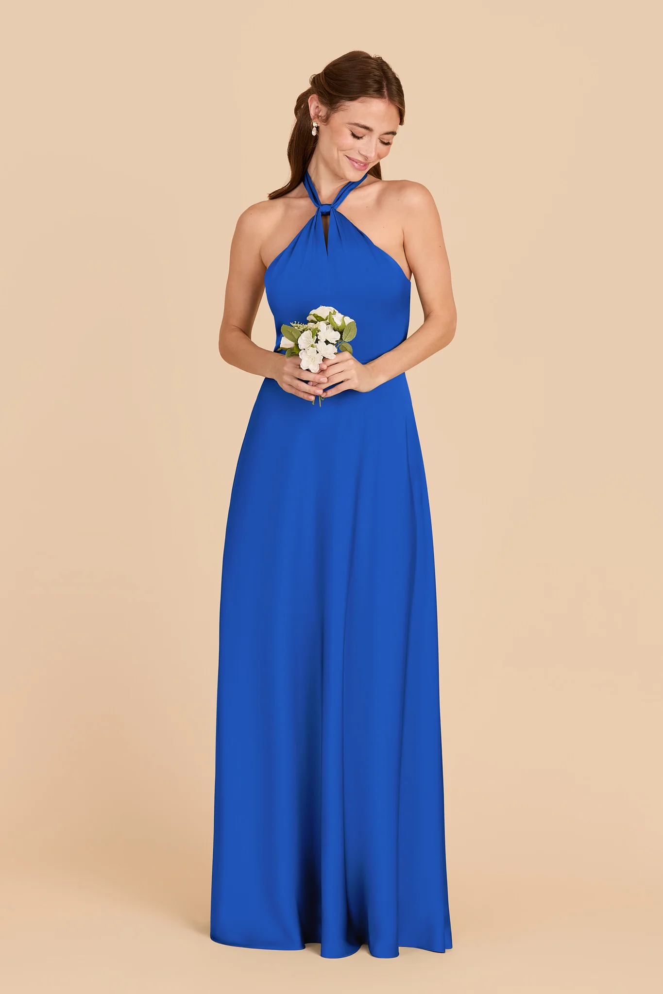 Monica Matte Satin Dress - Cobalt Blue - Image 3
