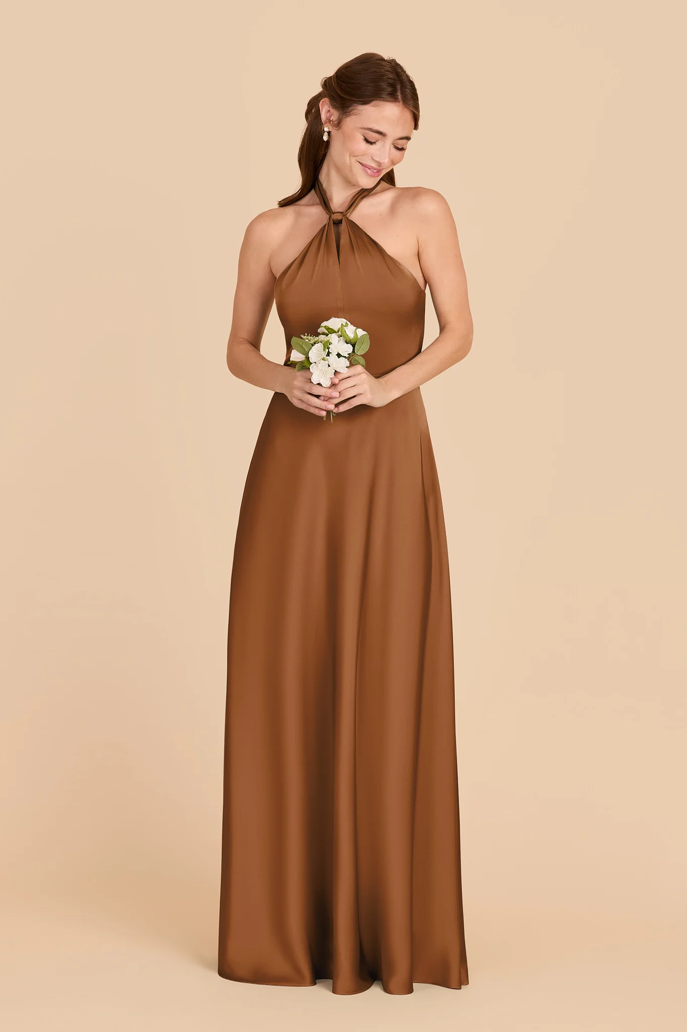 Monica Matte Satin Dress - Copper
