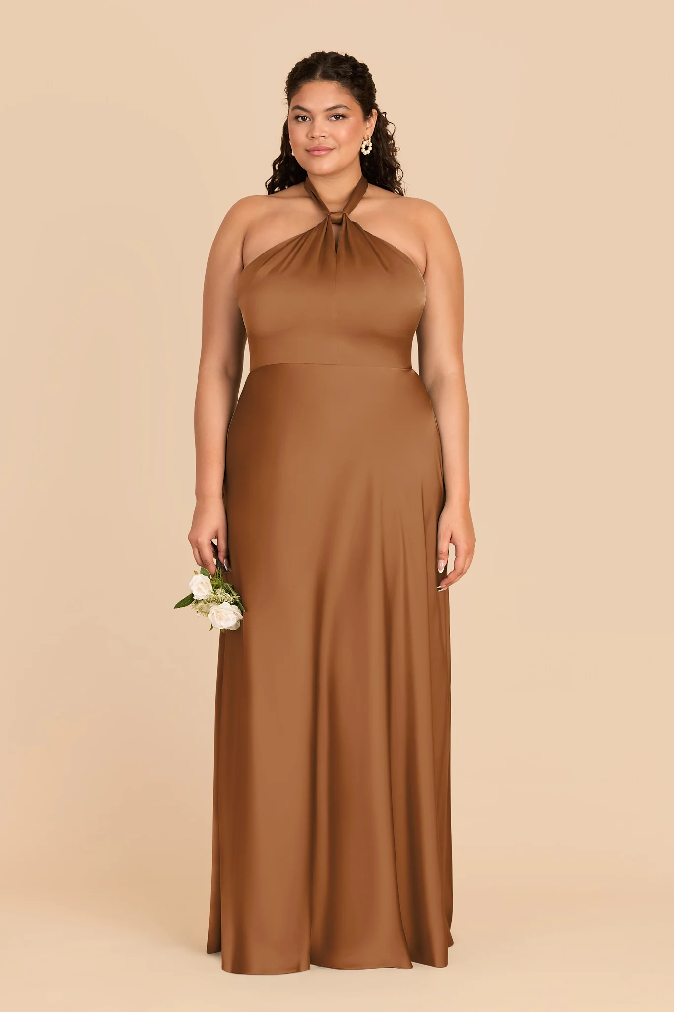 Monica Matte Satin Dress - Copper - Image 2
