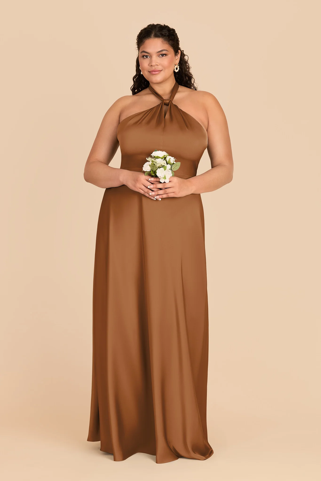Monica Matte Satin Dress - Copper - Image 6