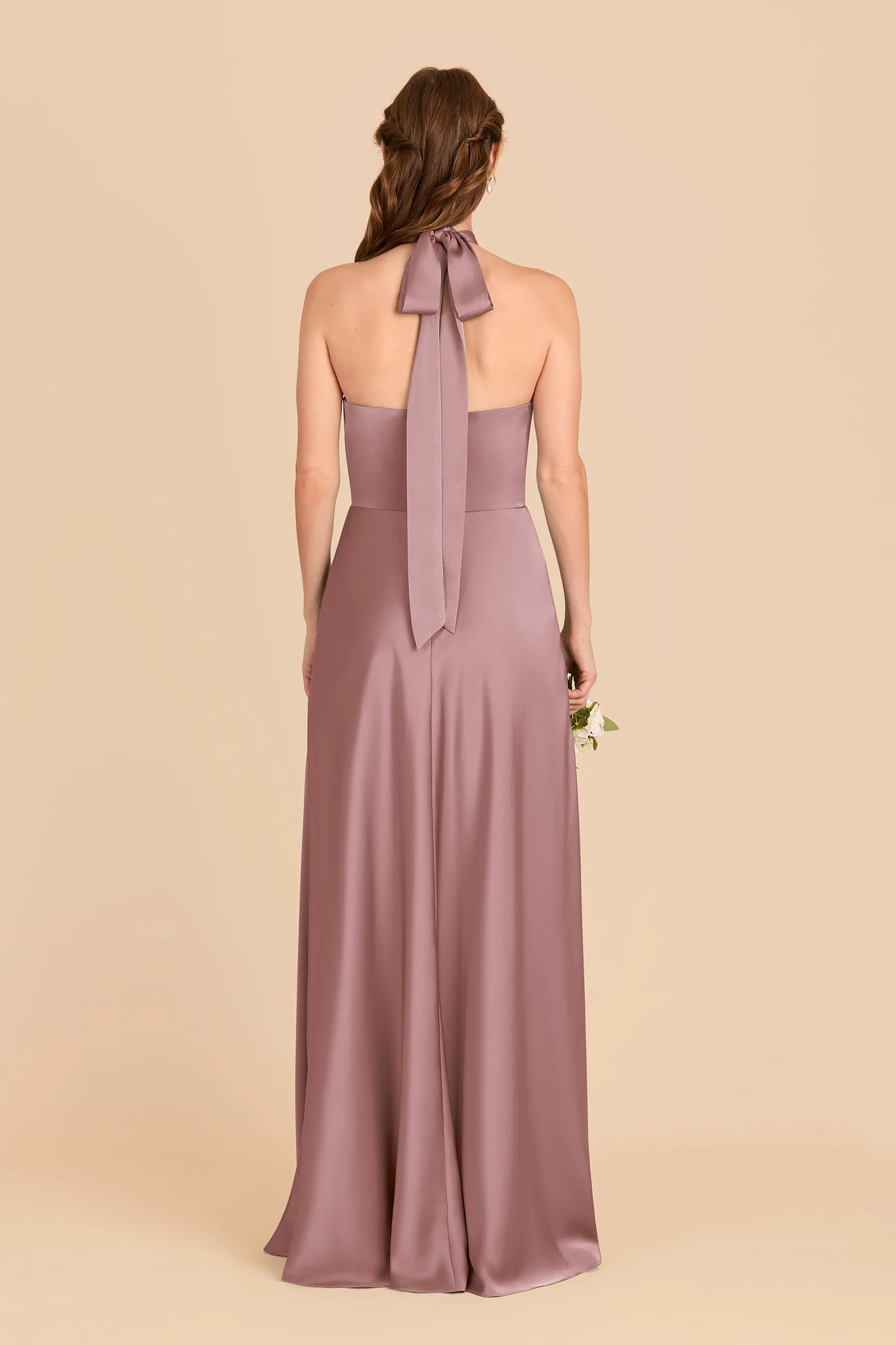 Monica Matte Satin Dress - Dark Mauve - Image 5