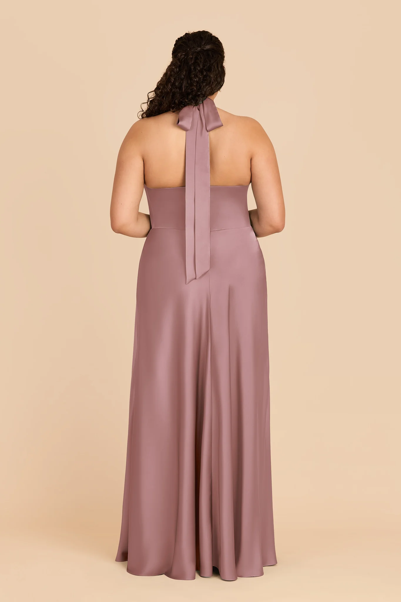 Monica Matte Satin Dress - Dark Mauve - Image 8