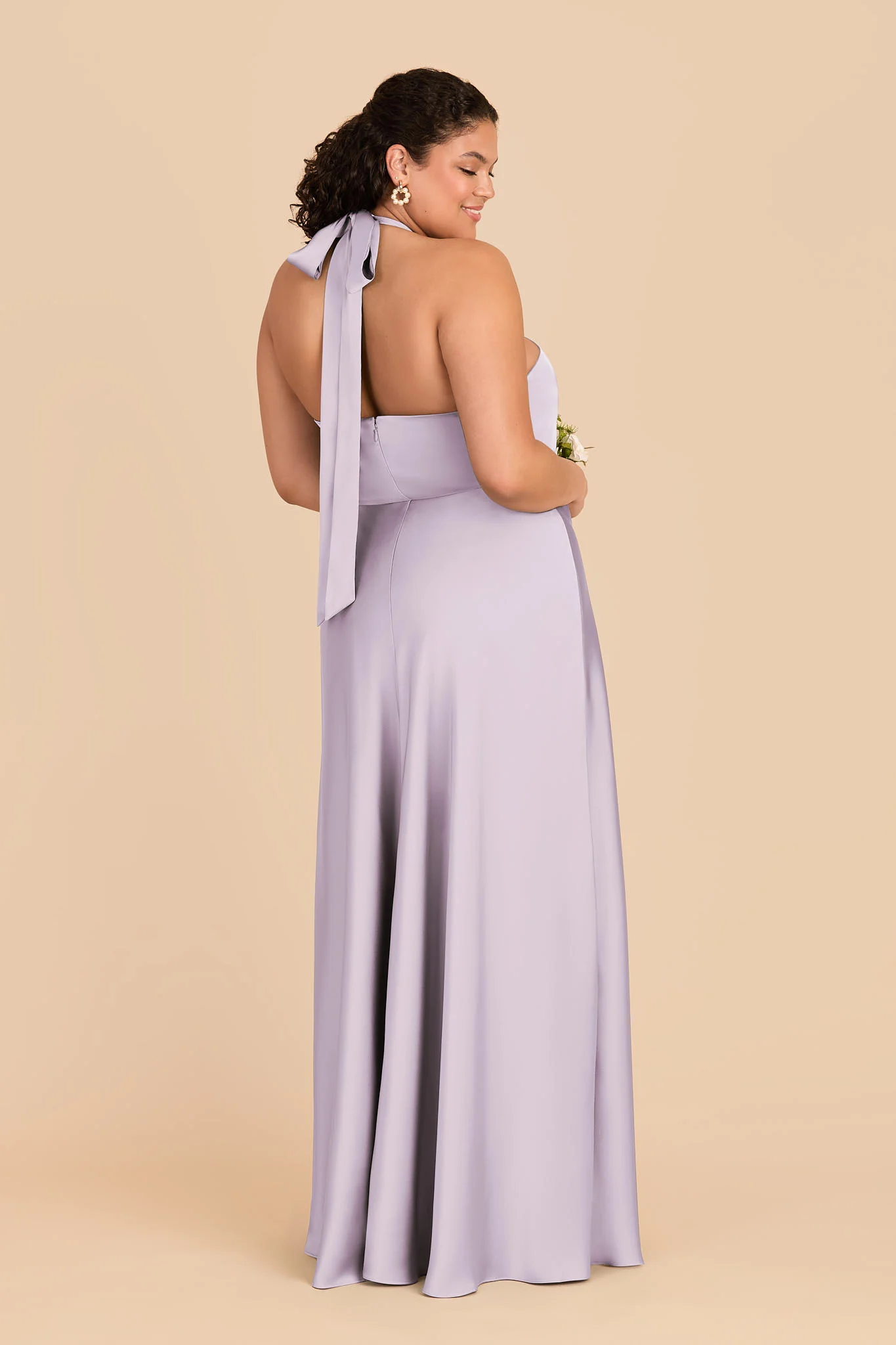 Monica Matte Satin Dress - Dusty Lilac - Image 7