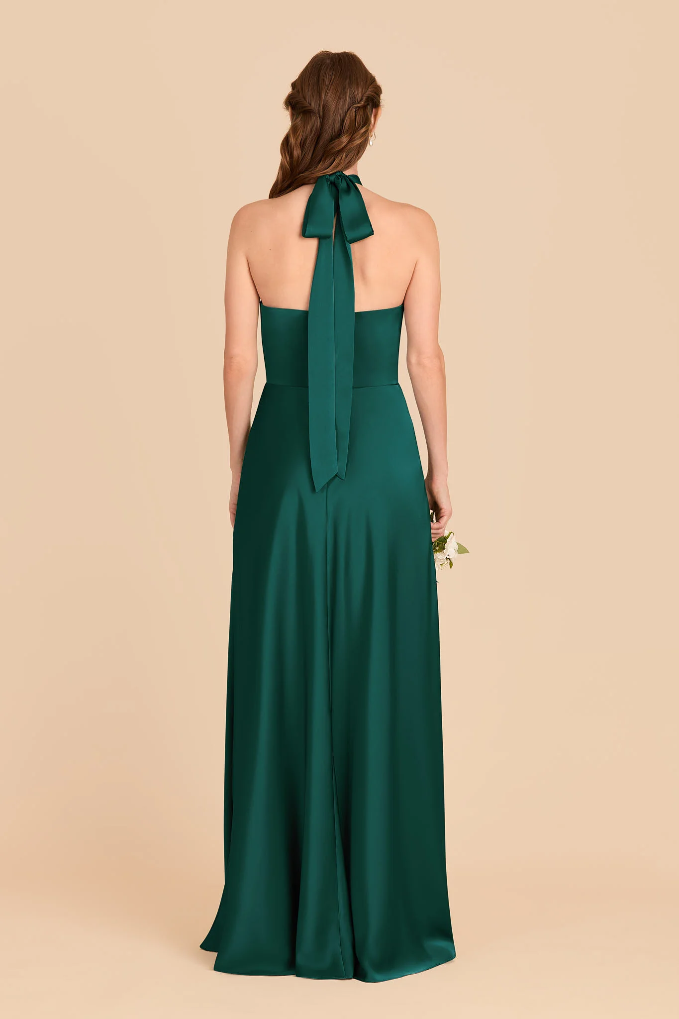 Monica Matte Satin Dress - Emerald - Image 5