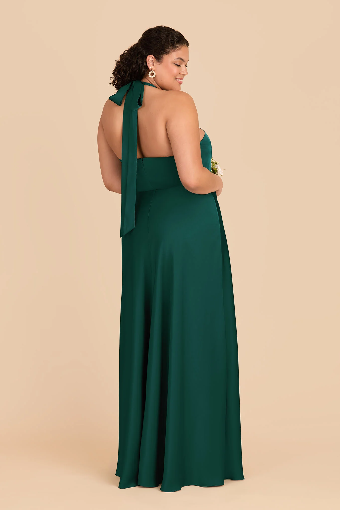 Monica Matte Satin Dress - Emerald - Image 7