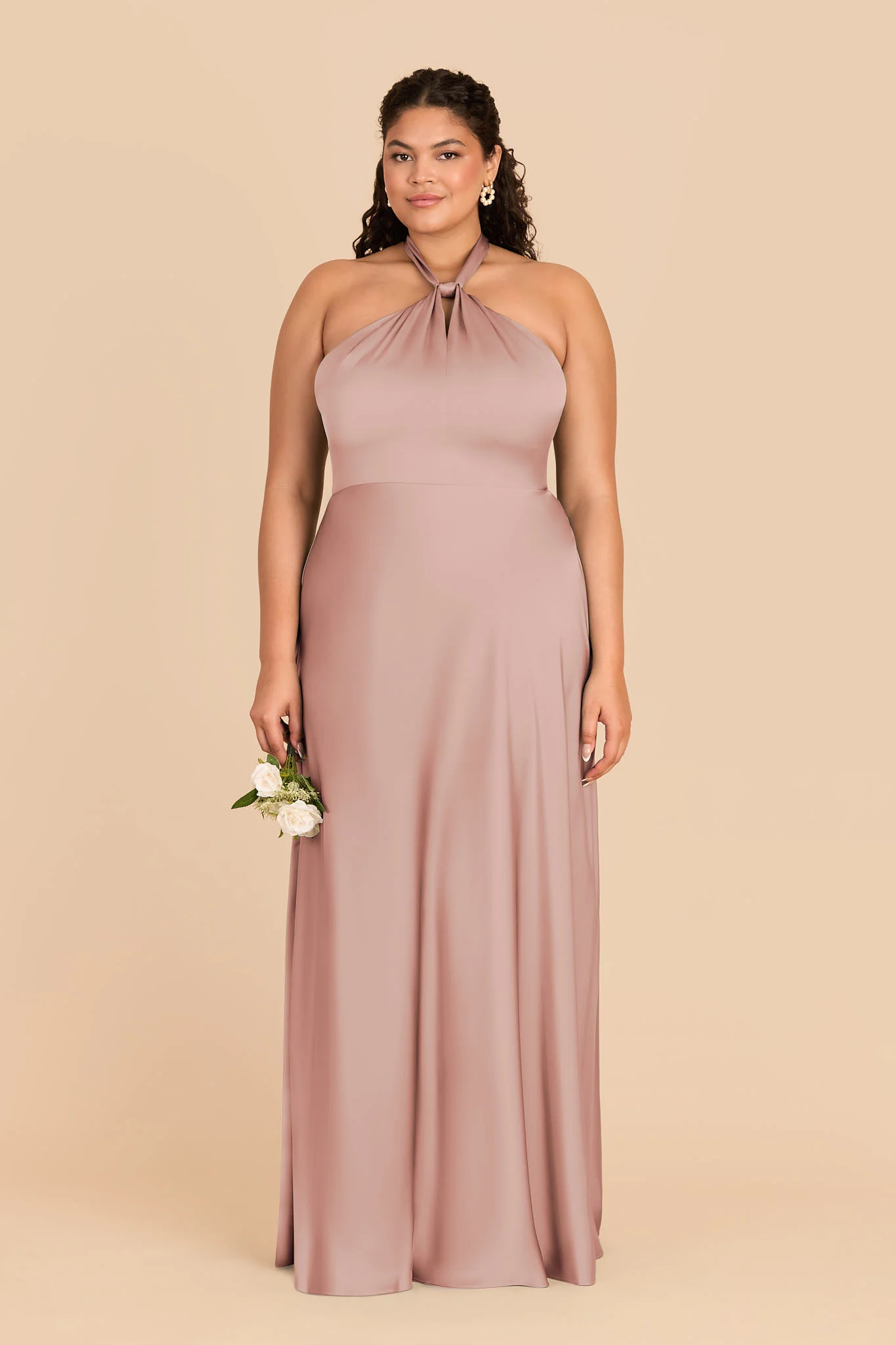 Monica Matte Satin Dress - English Rose - Image 6