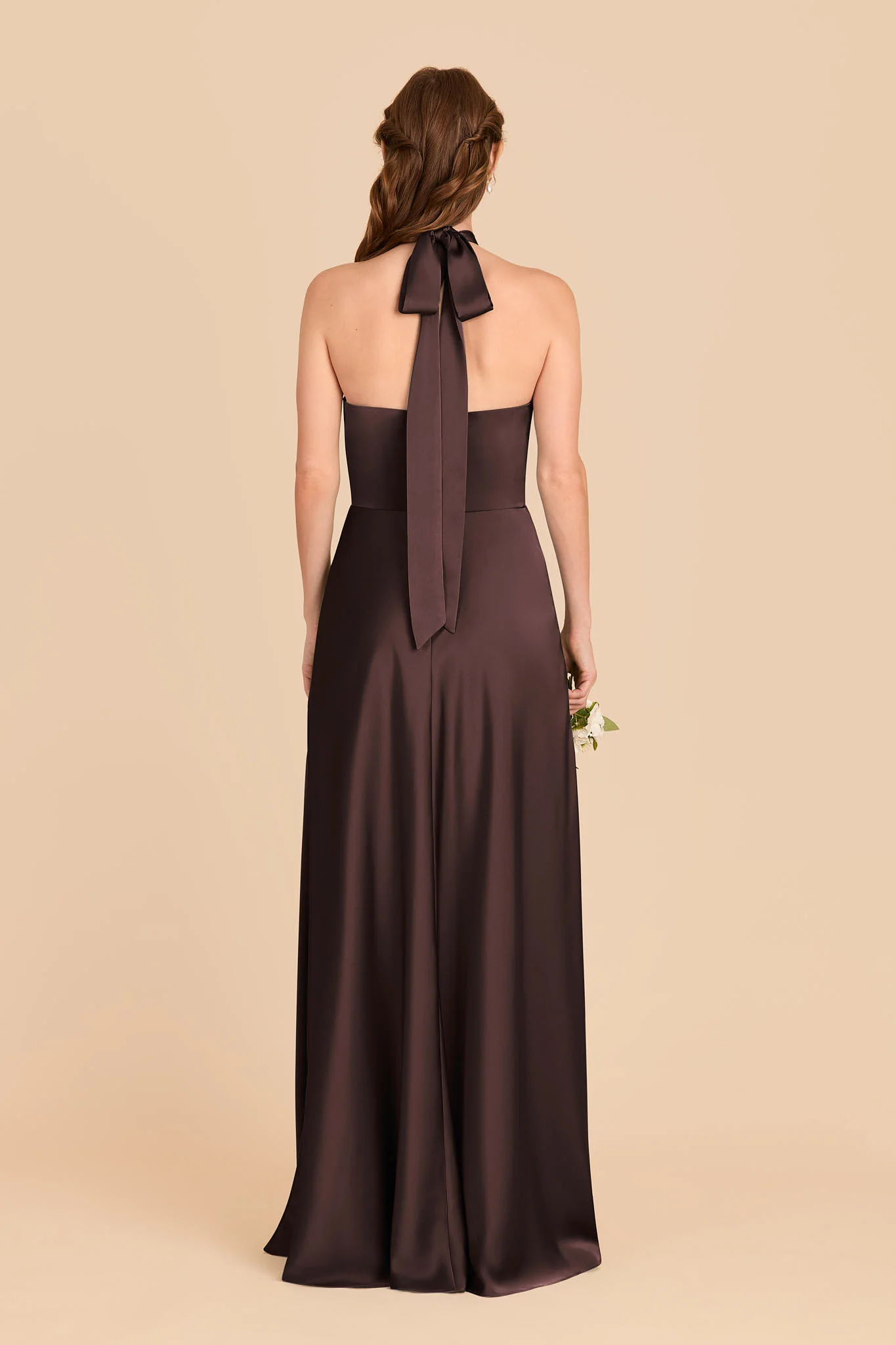 Monica Matte Satin Dress - Espresso - Image 5