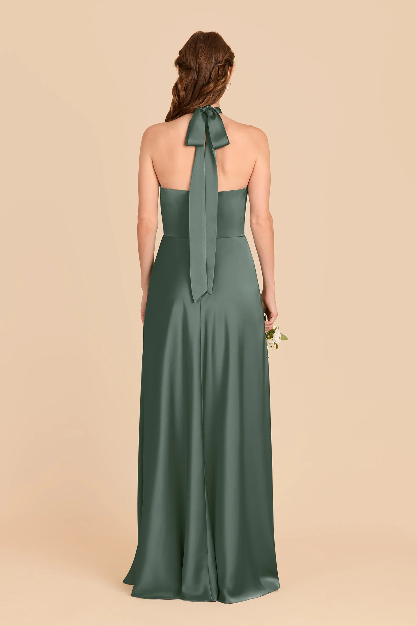 Monica Matte Satin Dress - Eucalyptus - Image 5