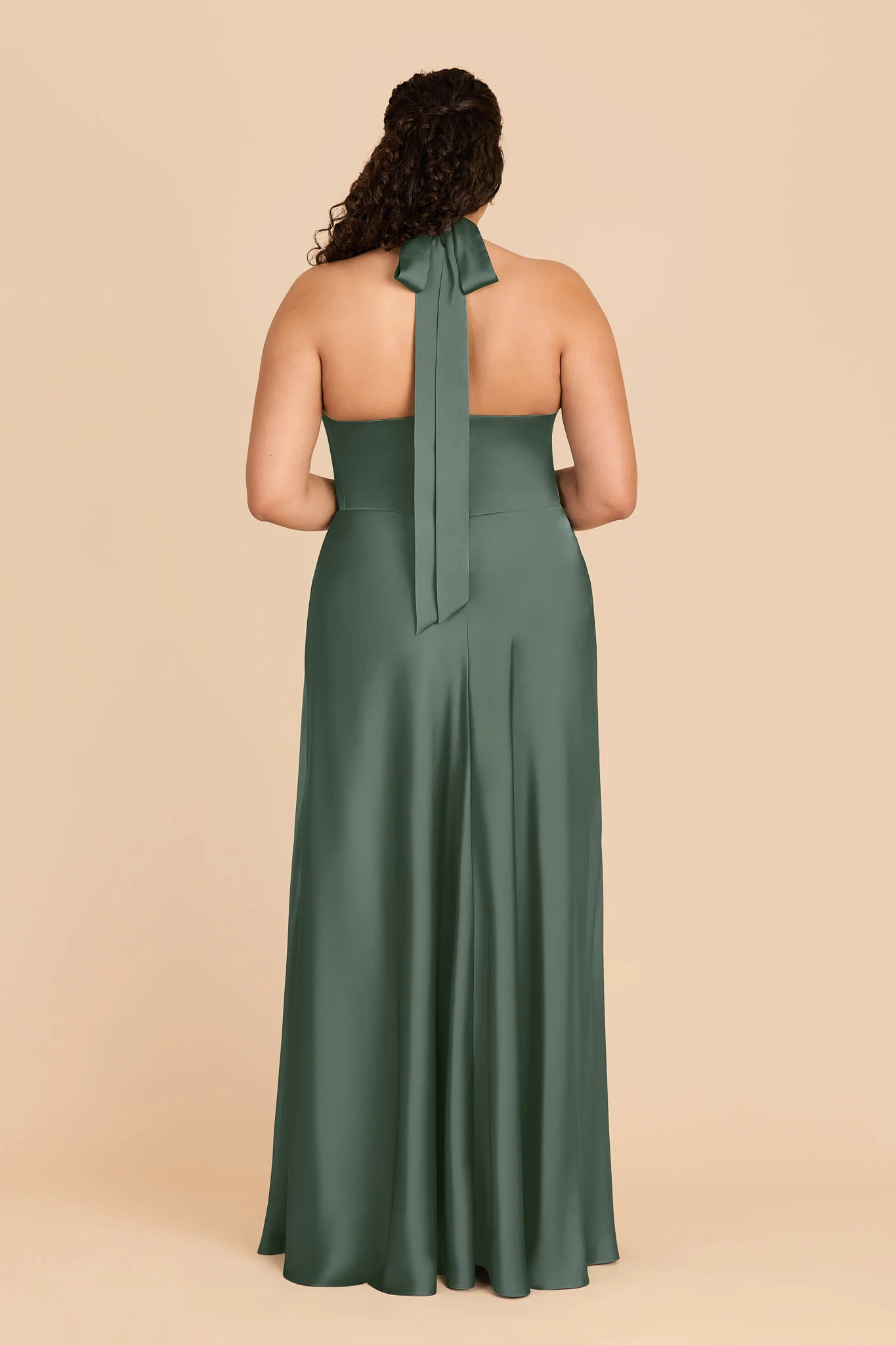 Monica Matte Satin Dress - Eucalyptus - Image 8