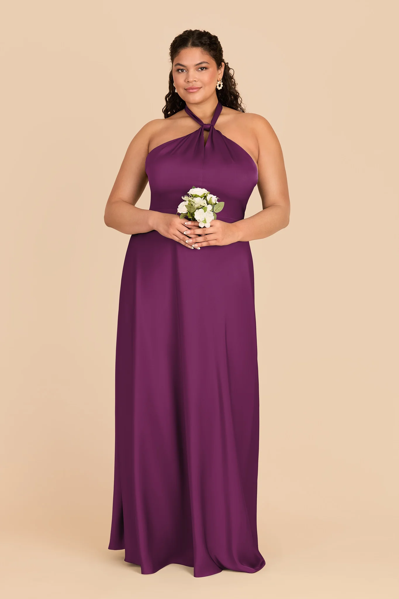 Monica Matte Satin Dress - Fig - Image 6