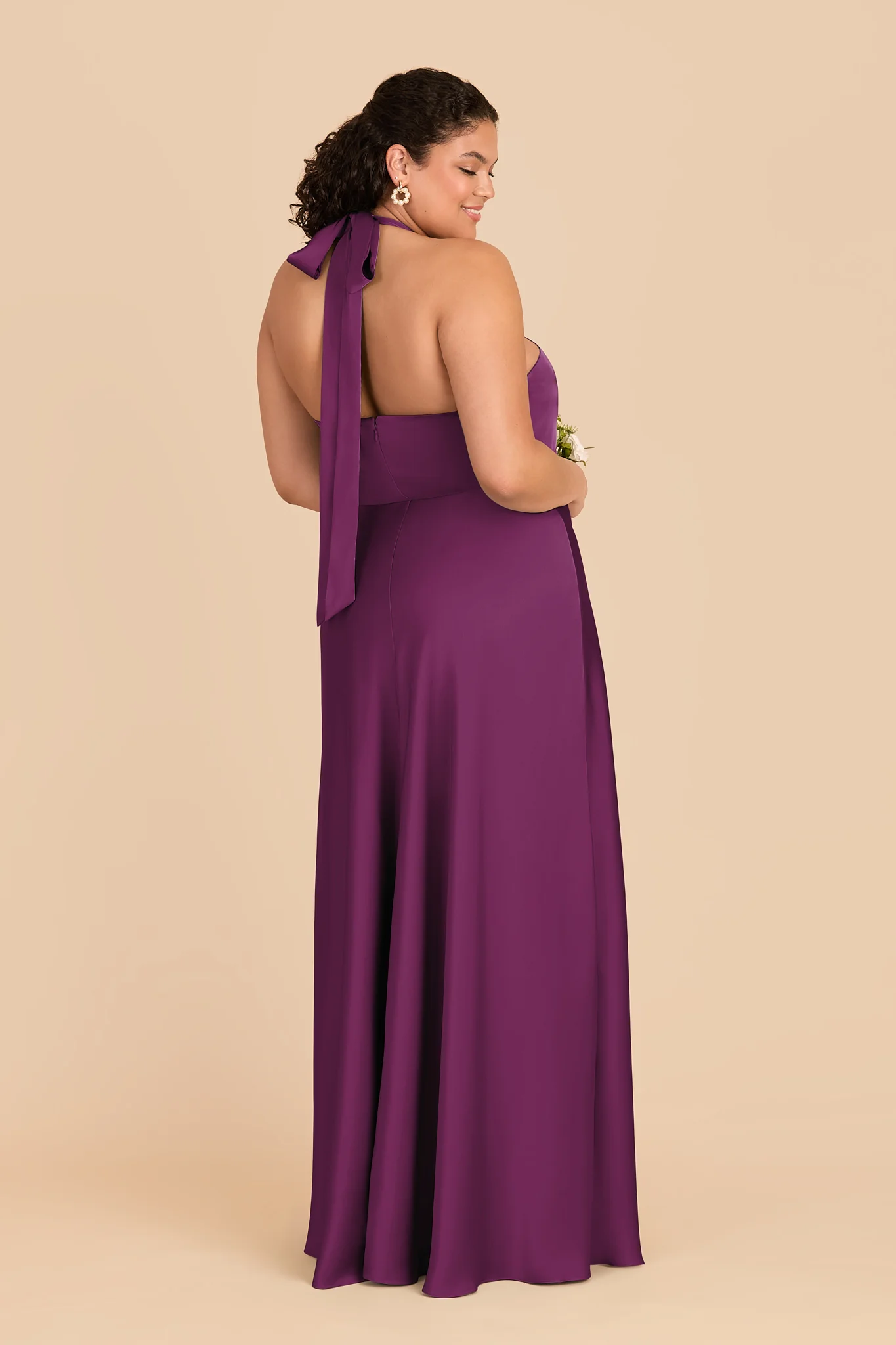 Monica Matte Satin Dress - Fig - Image 7