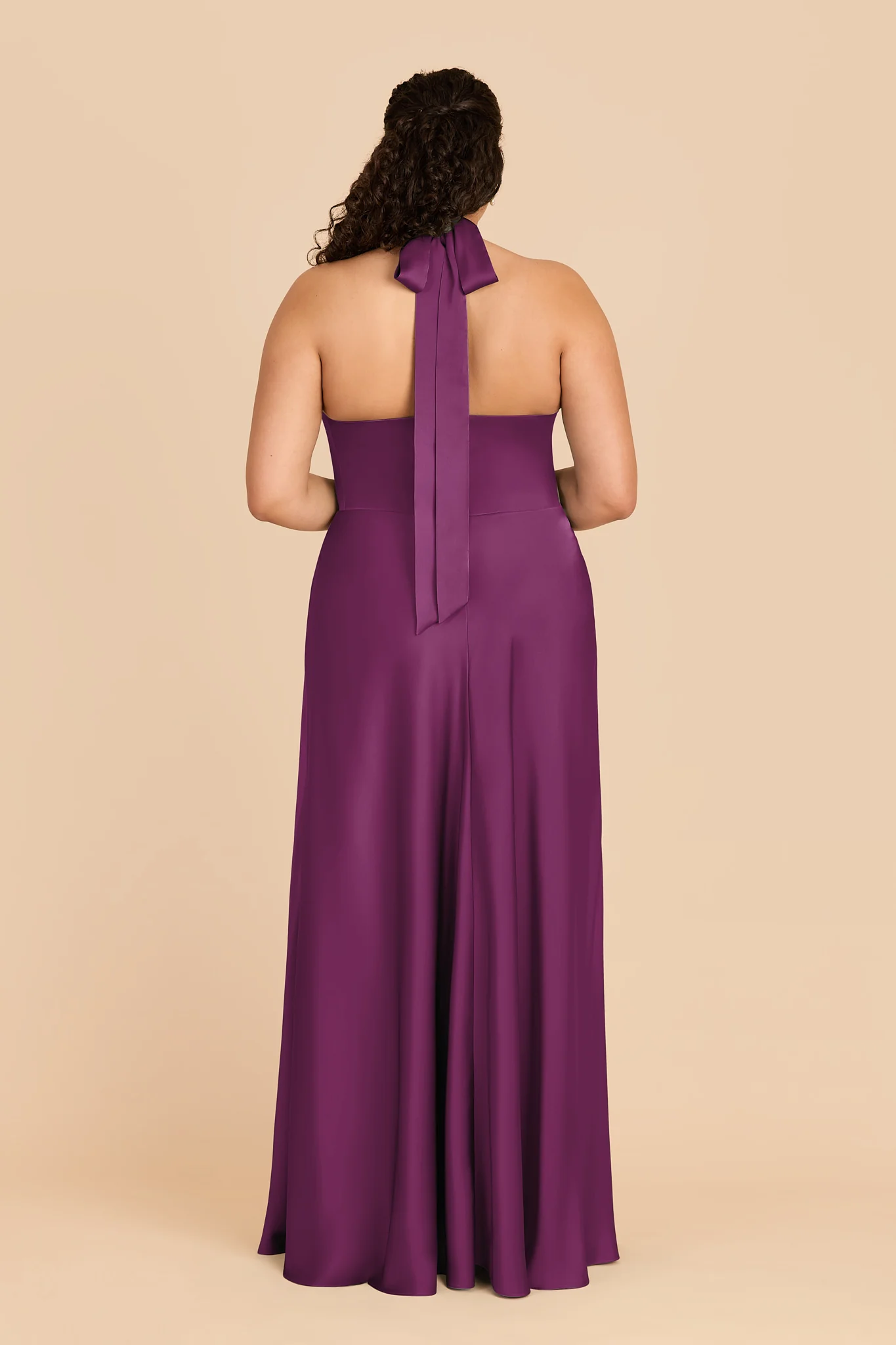 Monica Matte Satin Dress - Fig - Image 8