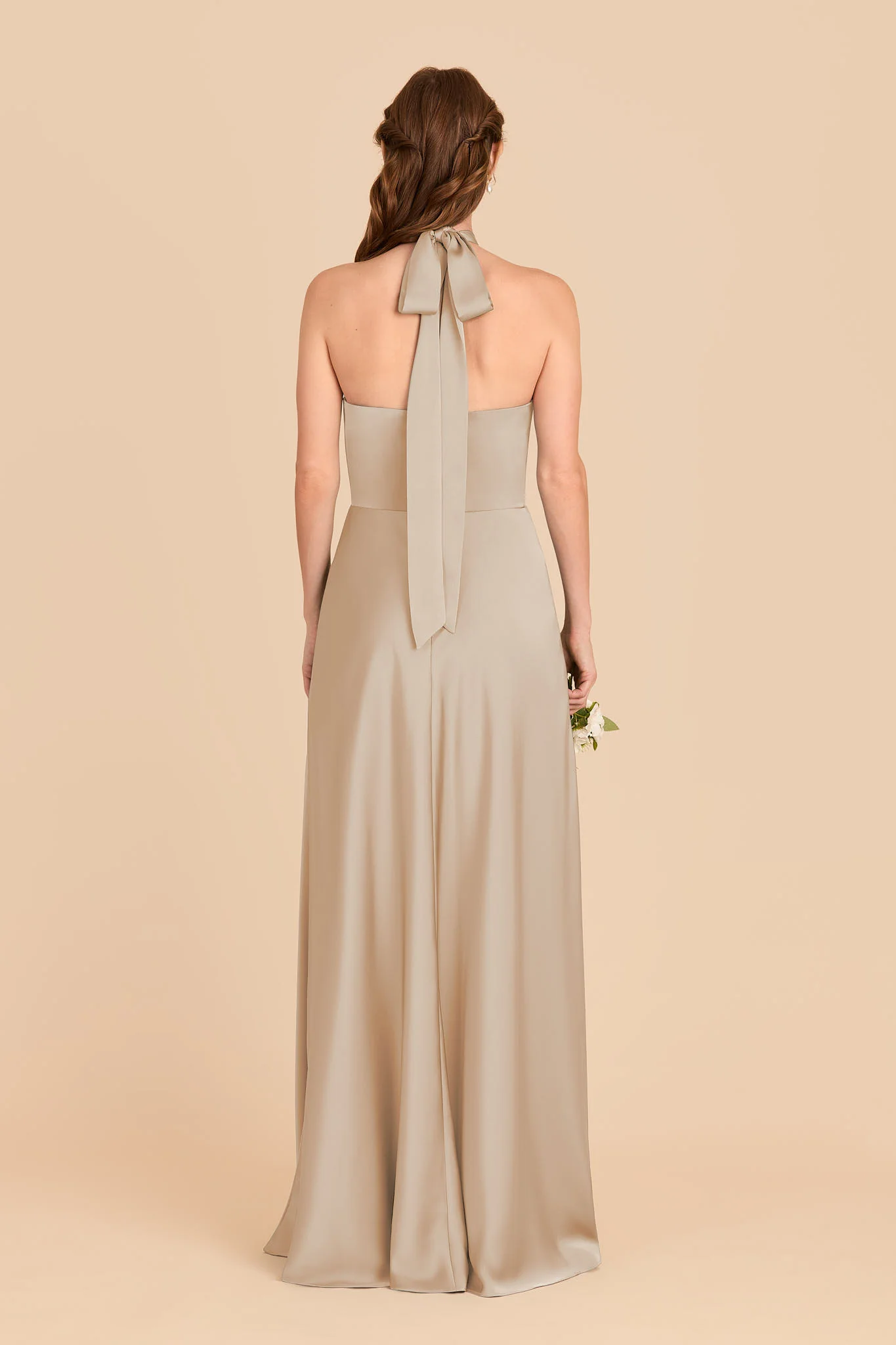 Monica Matte Satin Dress - Neutral Champagne - Image 5