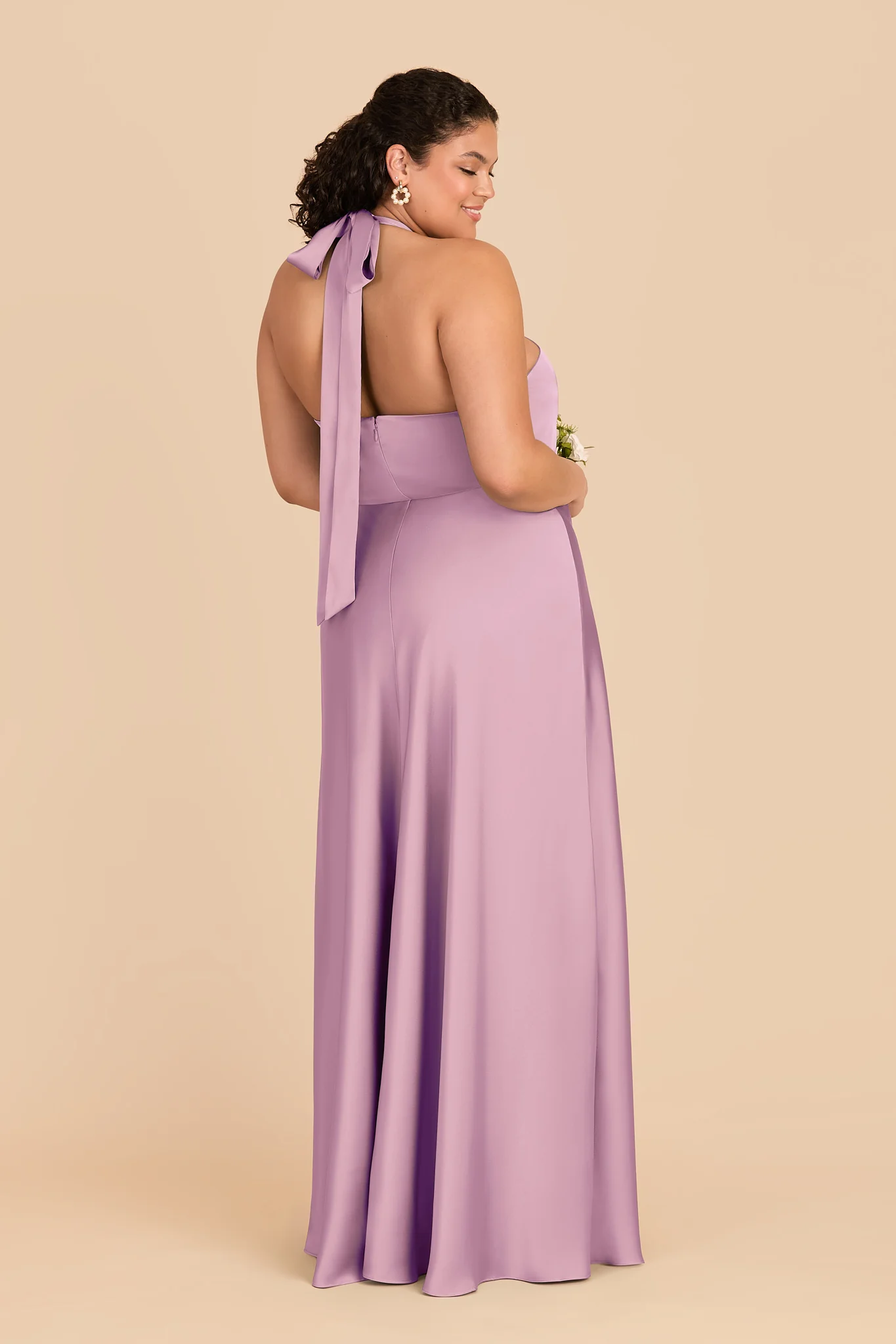 Monica Matte Satin Dress - Orchid - Image 7