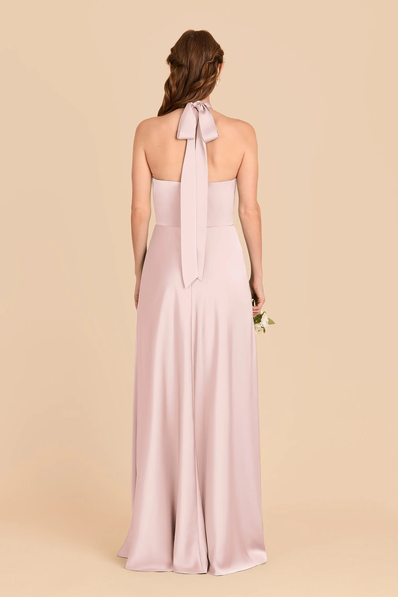 Monica Matte Satin Dress - Pale Blush - Image 5