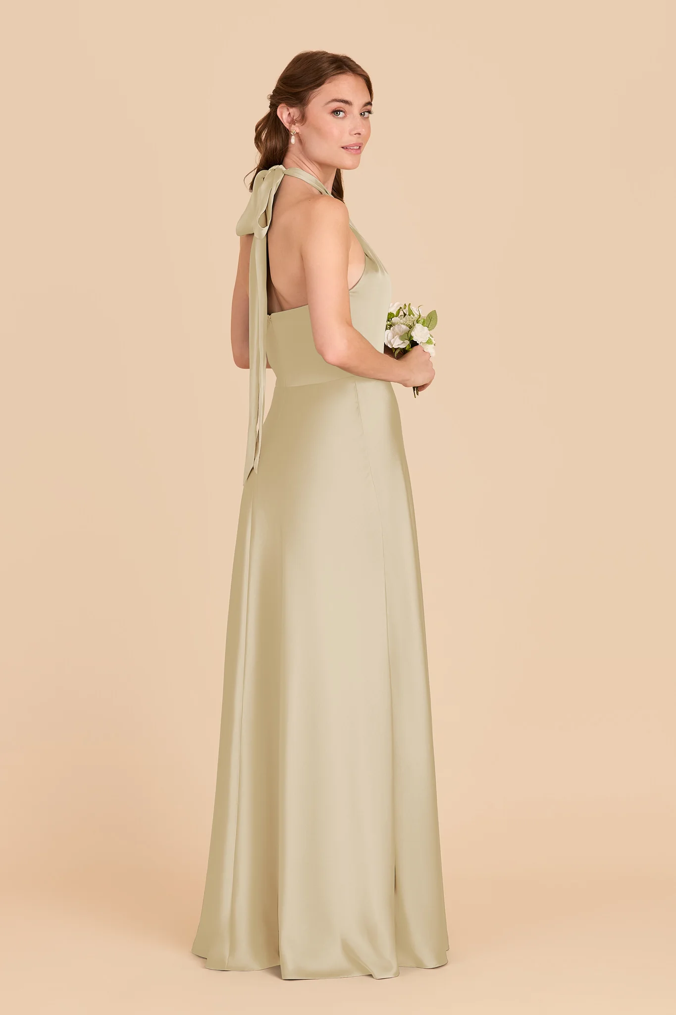 Monica Matte Satin Dress - Prosecco - Image 4