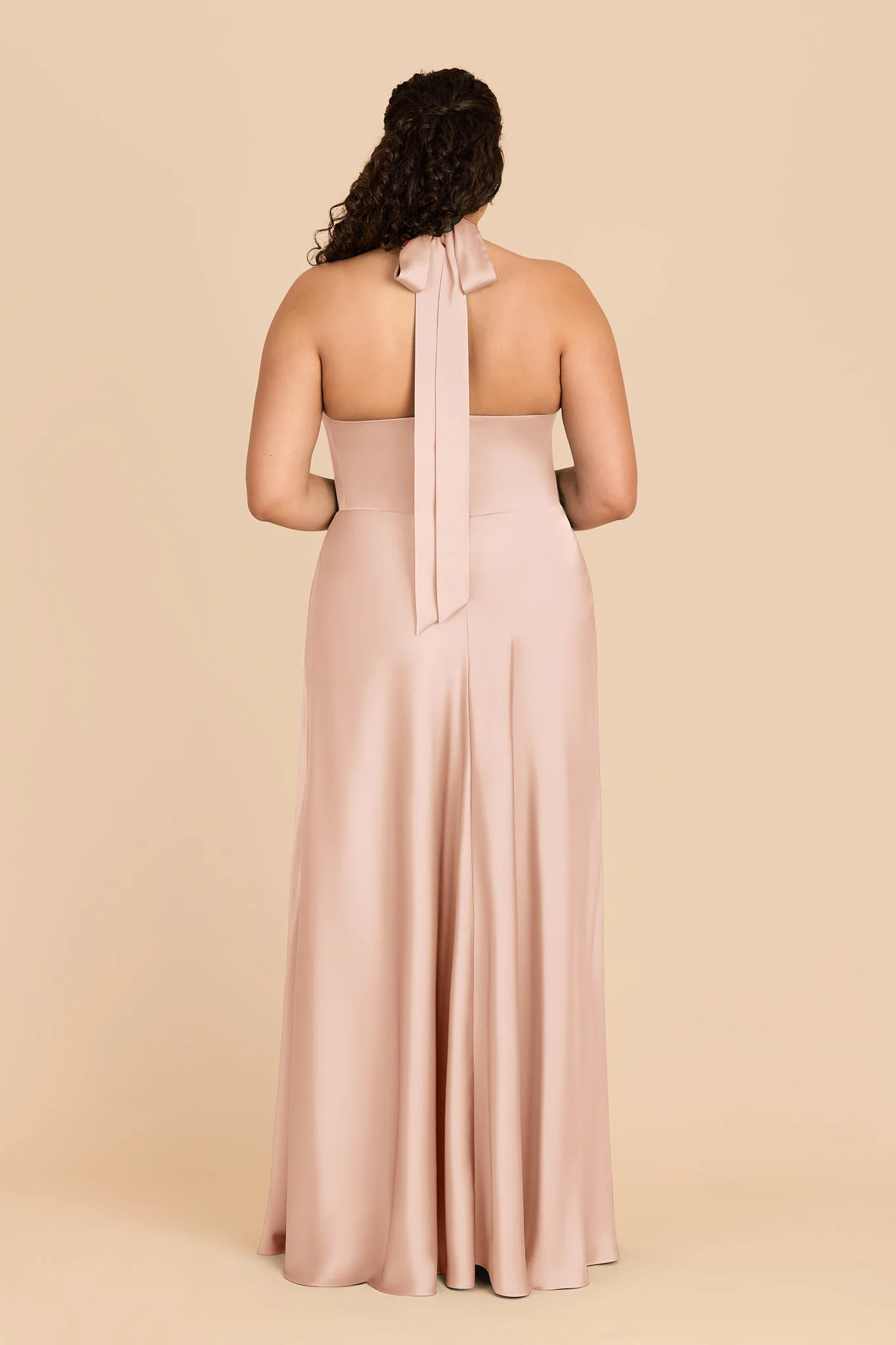 Monica Matte Satin Dress - Rose Gold - Image 8