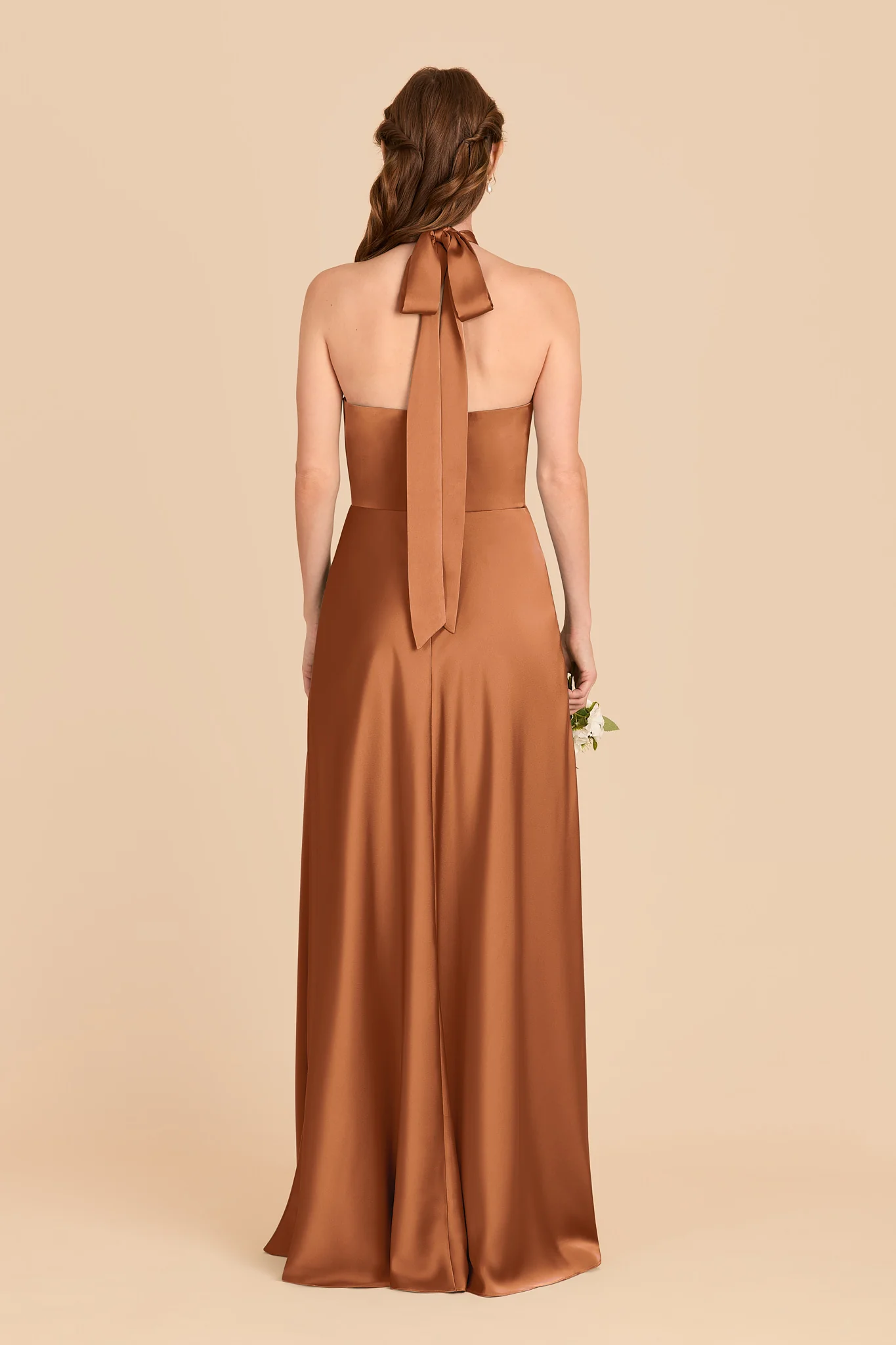 Monica Matte Satin Dress - Rust - Image 5