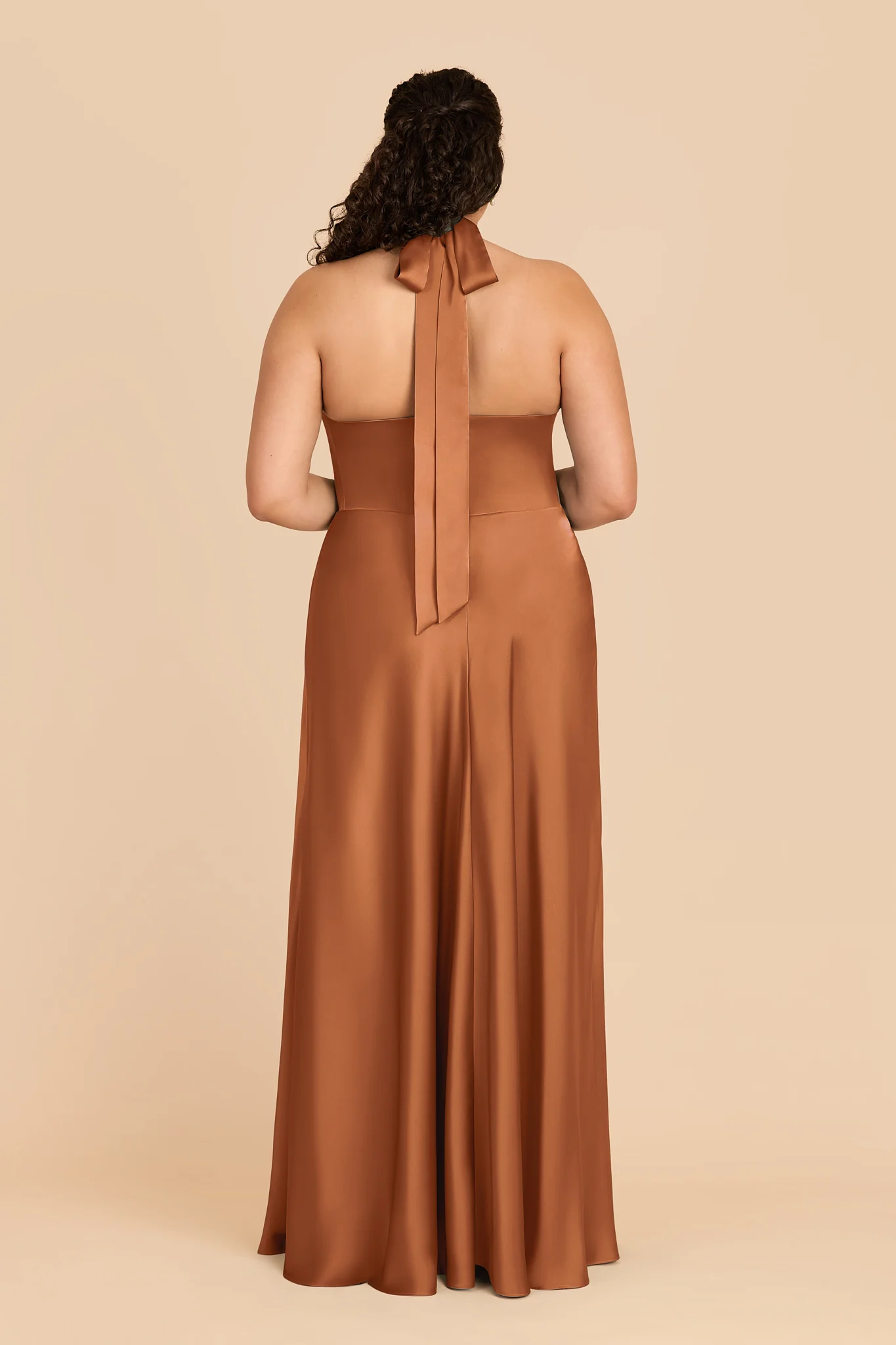 Monica Matte Satin Dress - Rust - Image 8