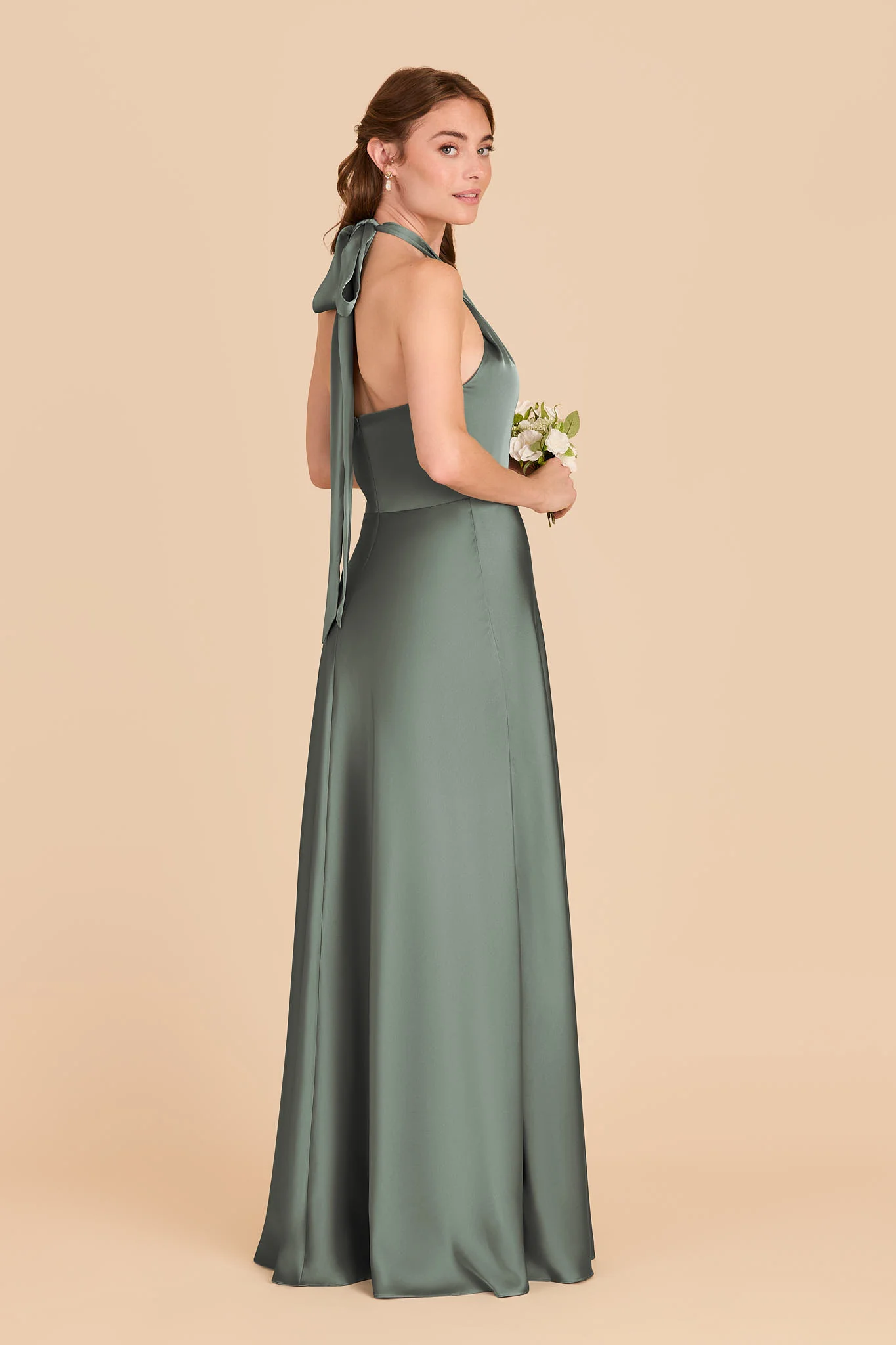 Monica Matte Satin Dress - Sea Glass - Image 4