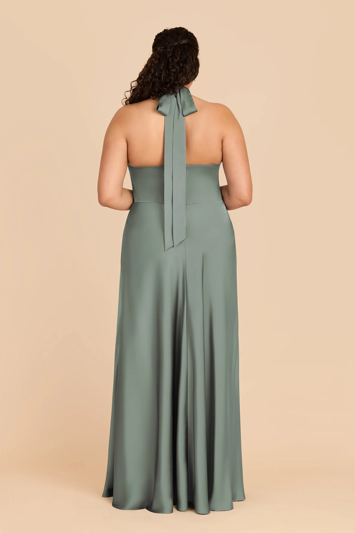 Monica Matte Satin Dress - Sea Glass - Image 8