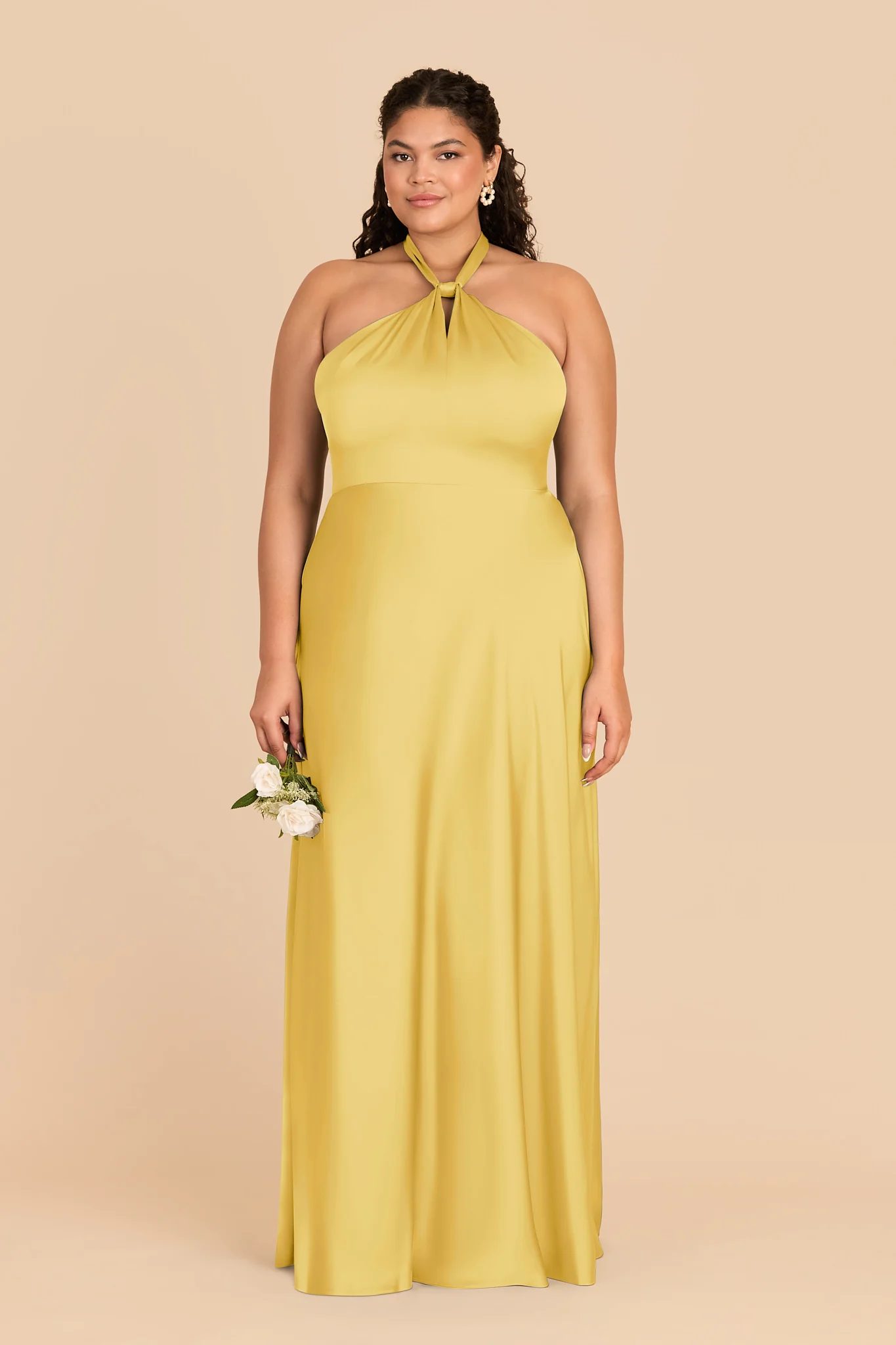 Monica Matte Satin Dress - Sunflower Yellow - Image 2