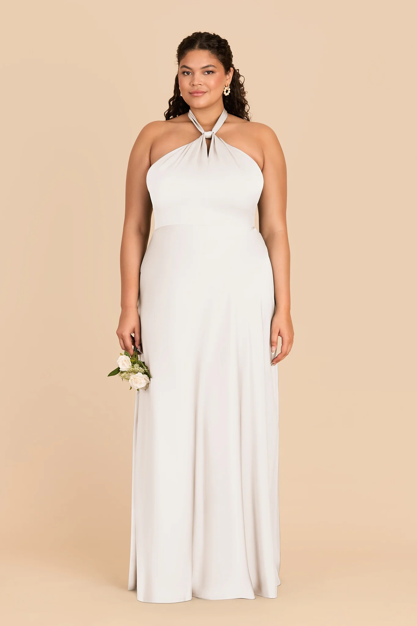 Monica Matte Satin Dress - White - Image 2