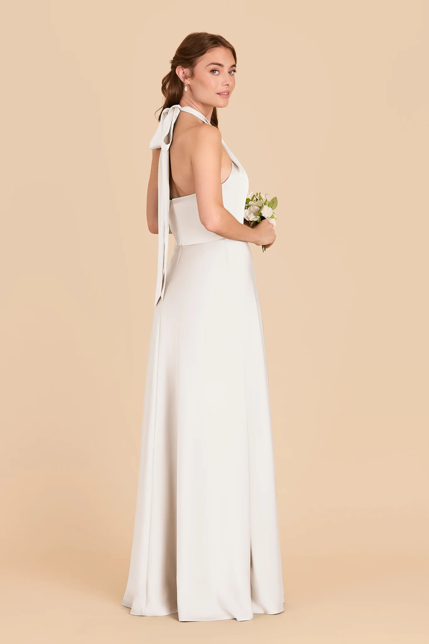 Monica Matte Satin Dress - White - Image 4