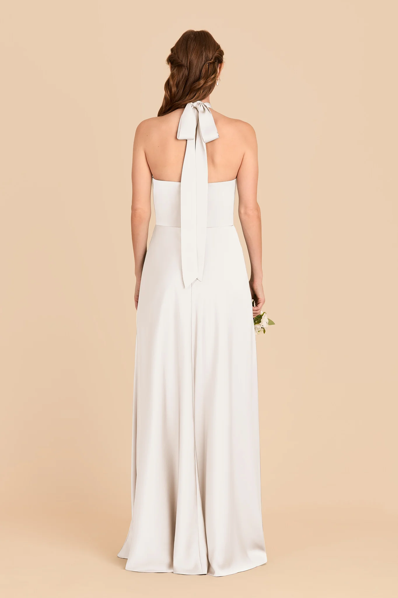 Monica Matte Satin Dress - White - Image 5