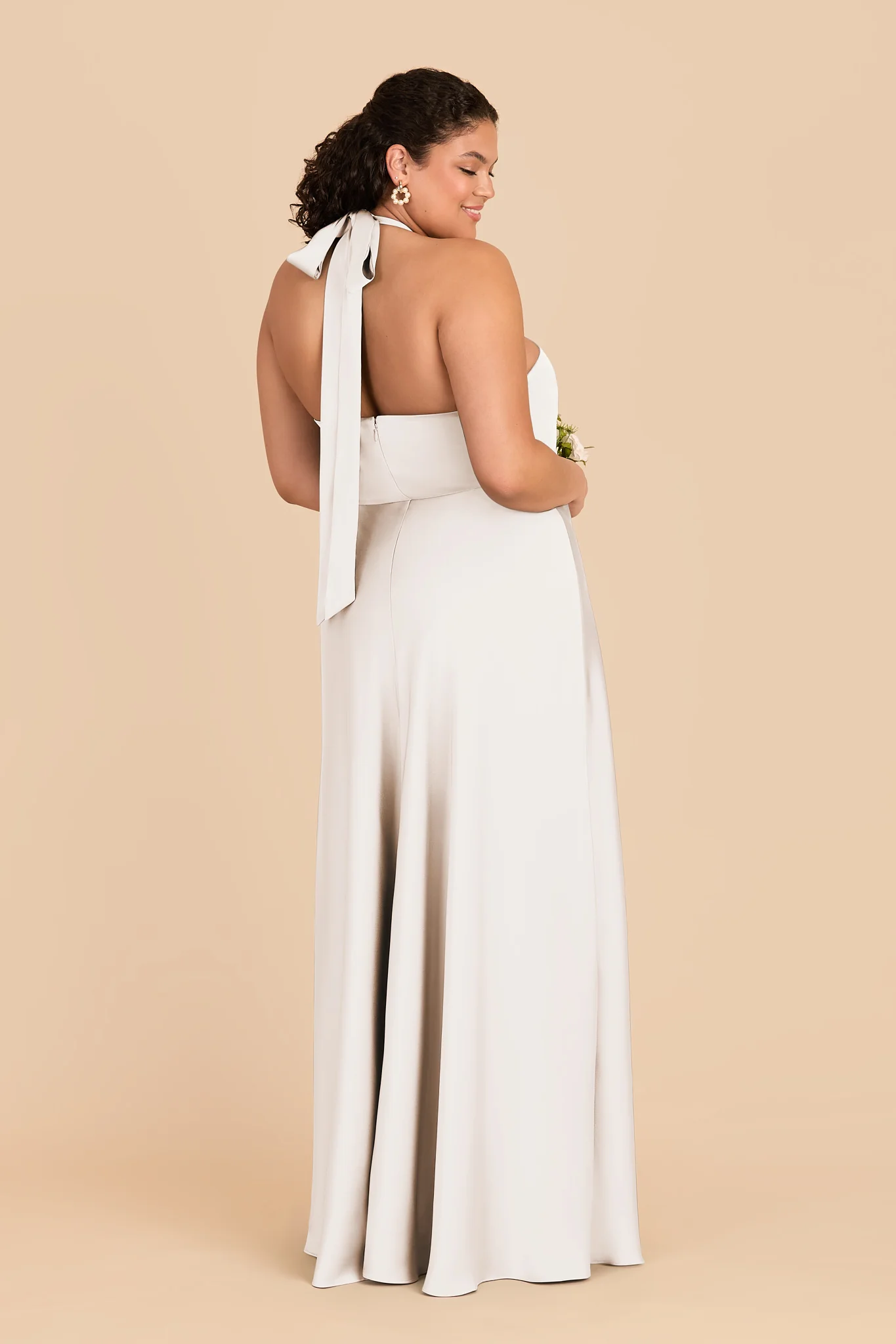 Monica Matte Satin Dress - White - Image 7