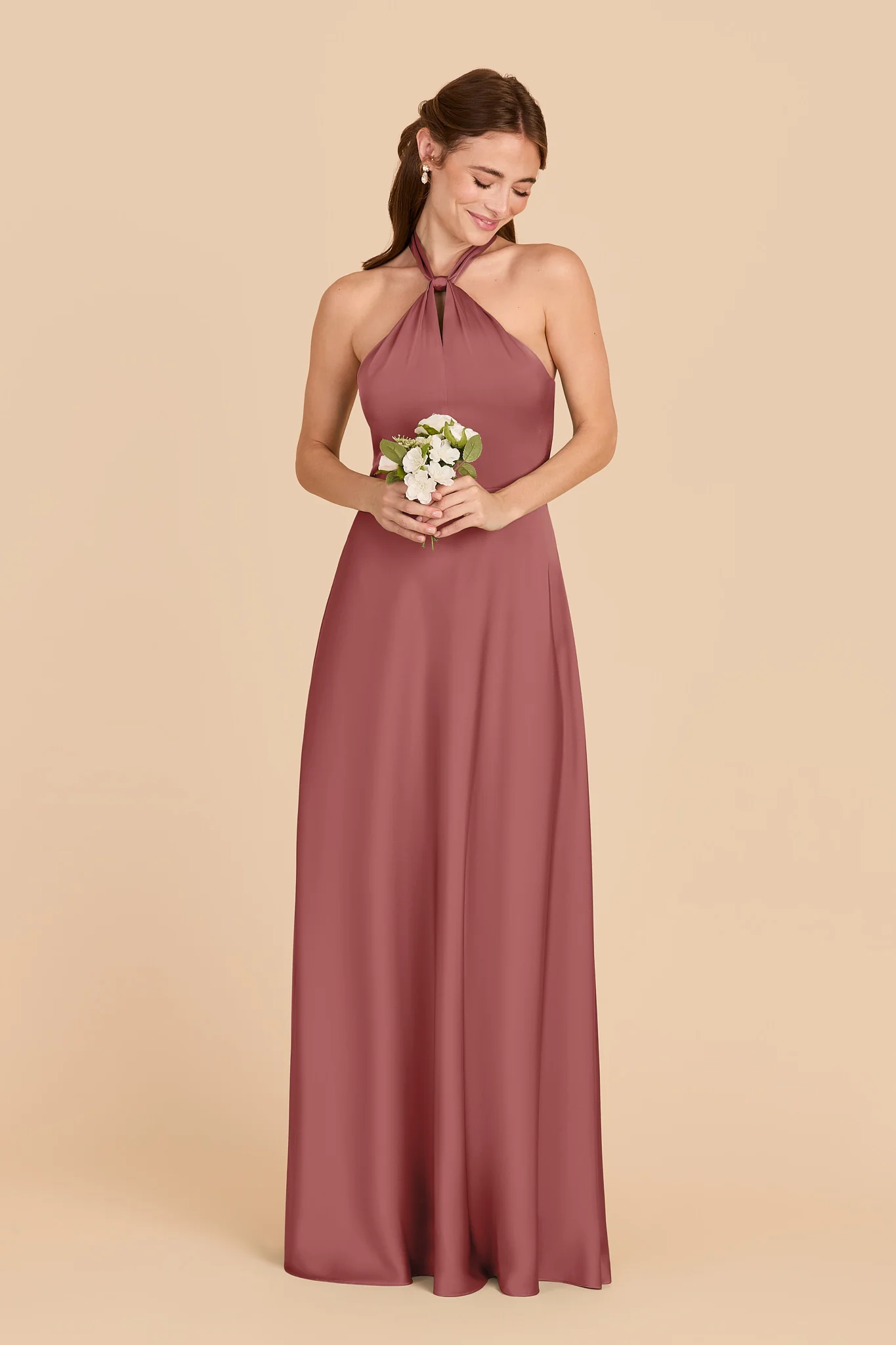 Monica Matte Satin Dress - Wild Rose - Image 3