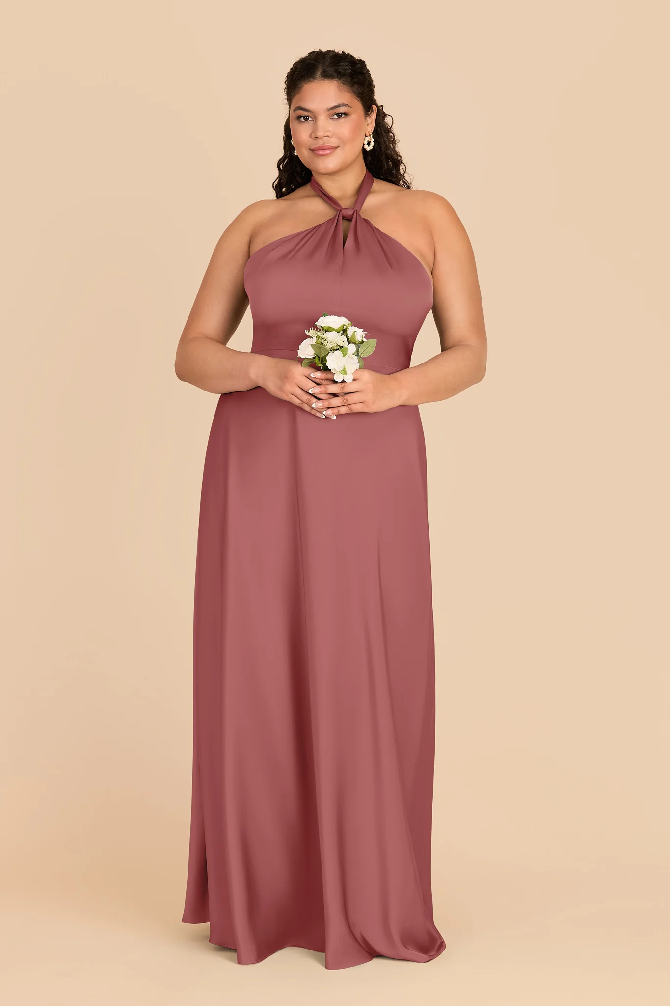 Monica Matte Satin Dress - Wild Rose - Image 6