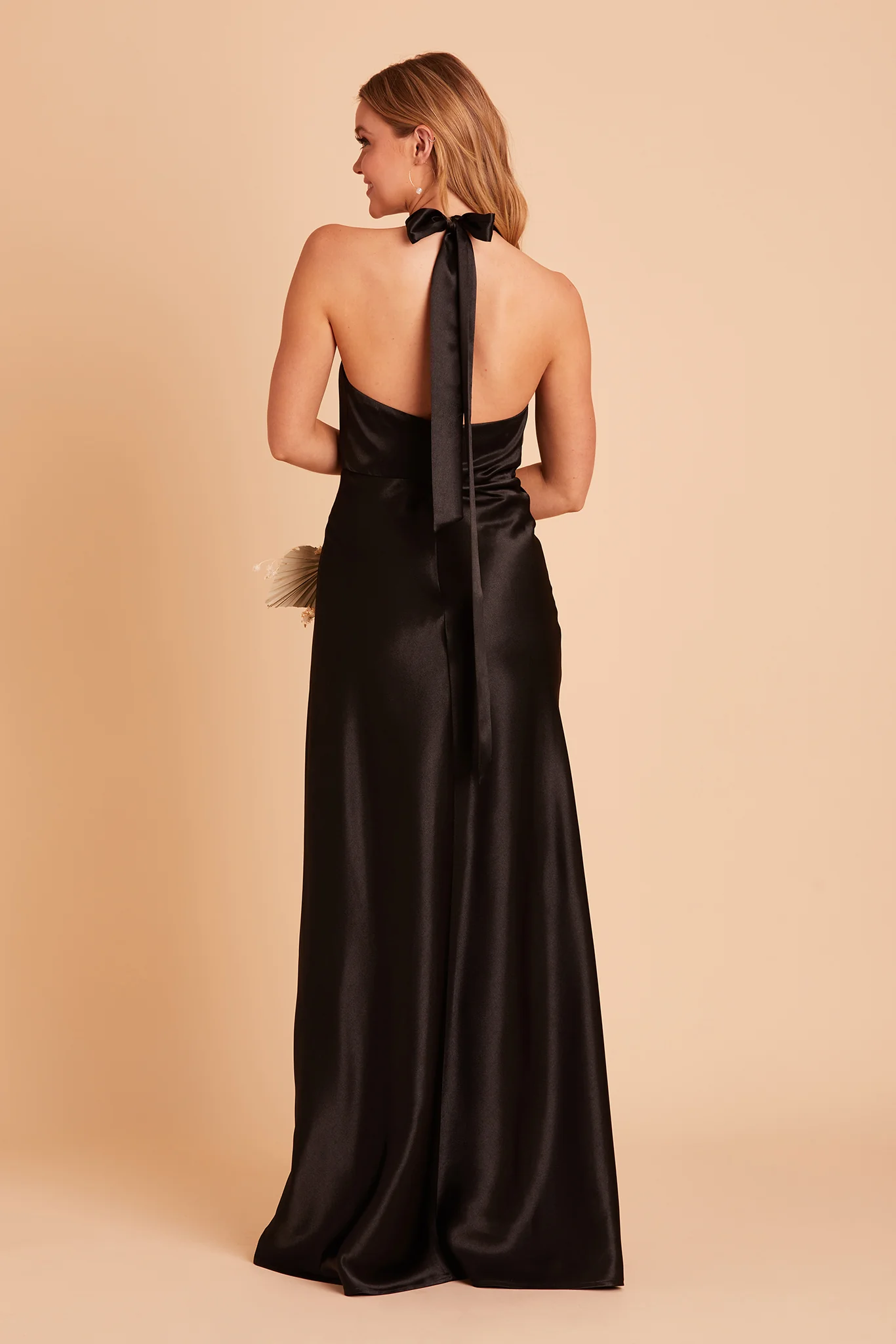Monica Shiny Satin Dress - Black - Image 7