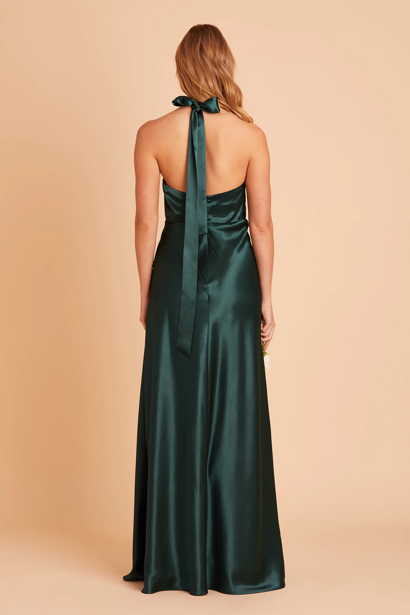 Monica Shiny Satin Dress - Emerald - Image 9