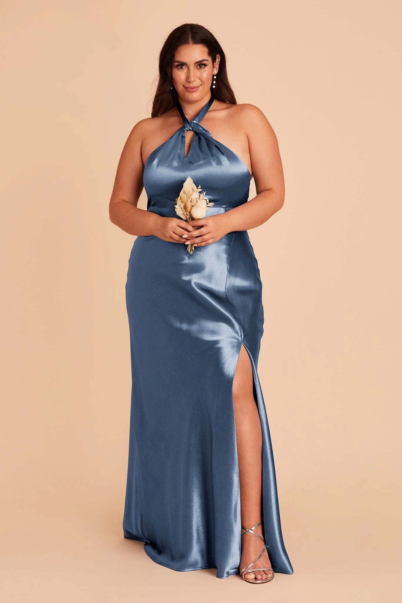 Monica Shiny Satin Dress - Twilight - Image 2