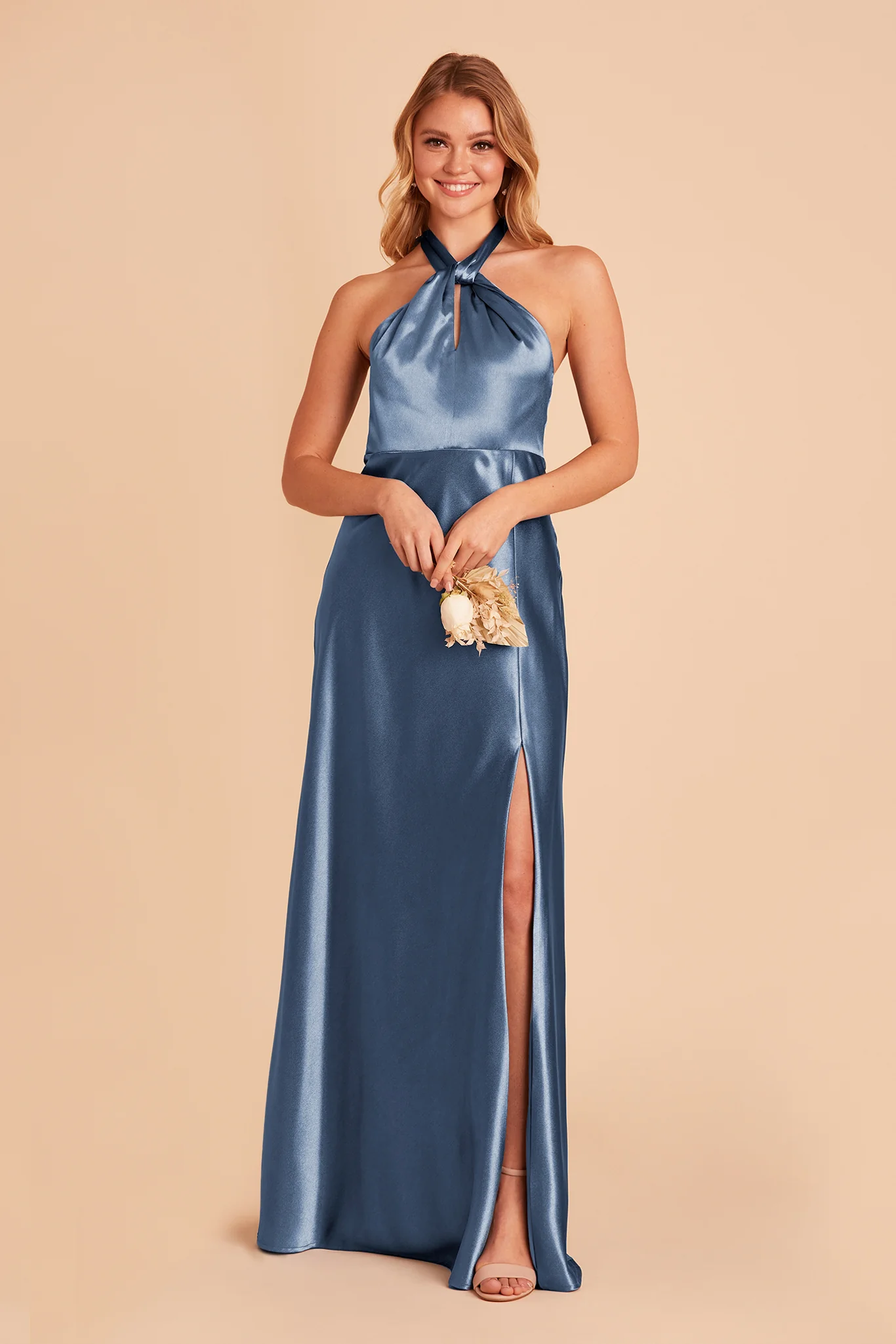 Monica Shiny Satin Dress - Twilight - Image 4