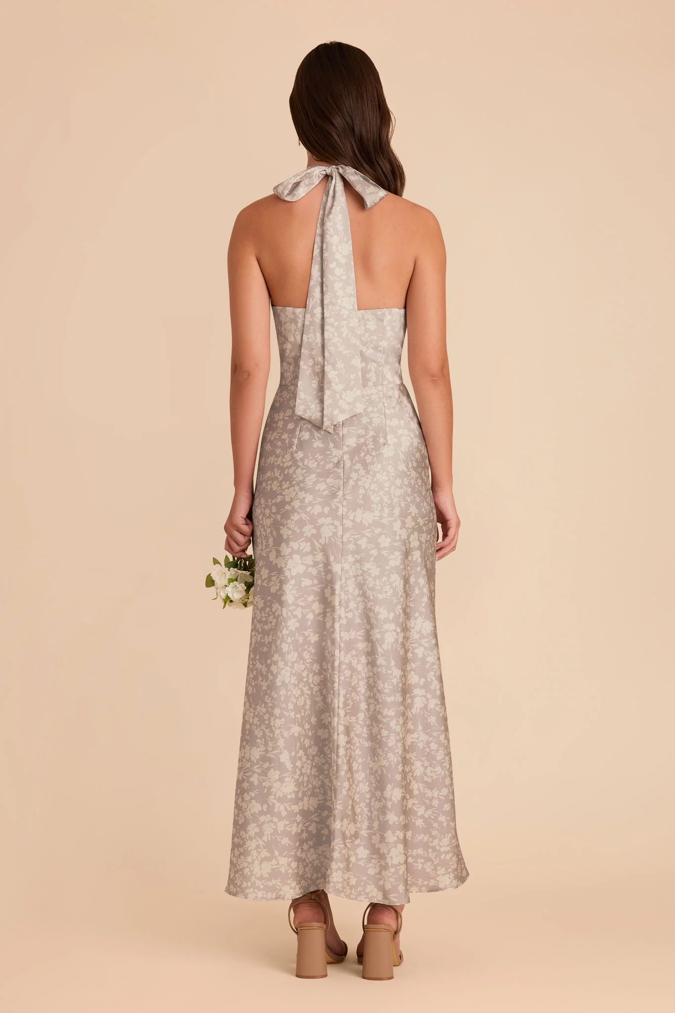 Monique Matte Satin Dress - Almond Dreamy Floral - Image 4