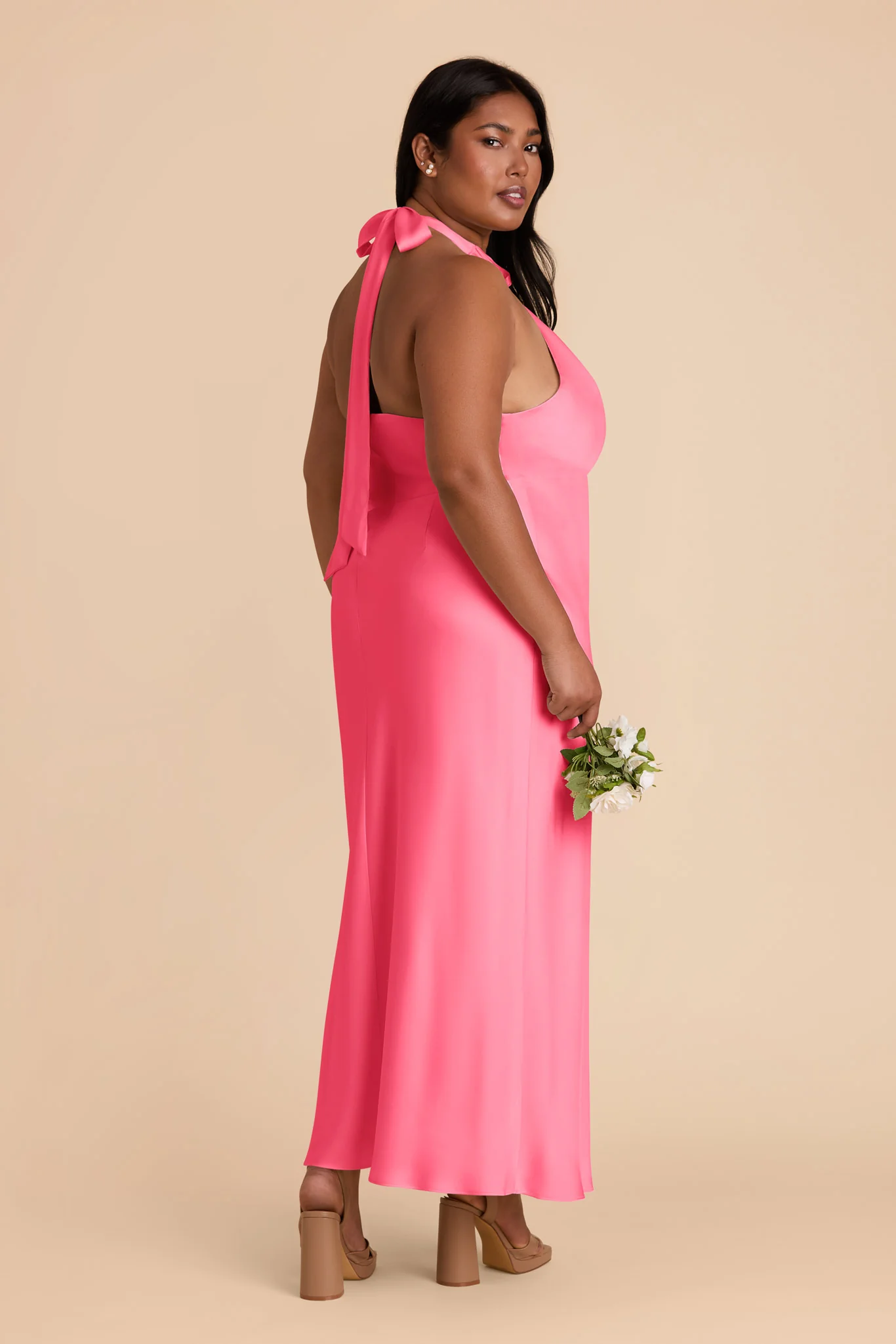 Monique Matte Satin Dress - Bon Bon Pink - Image 8