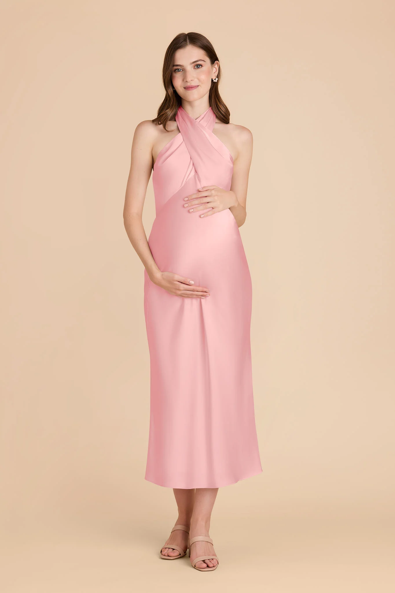 Monique Matte Satin Dress - Bubblegum Pink - Image 2