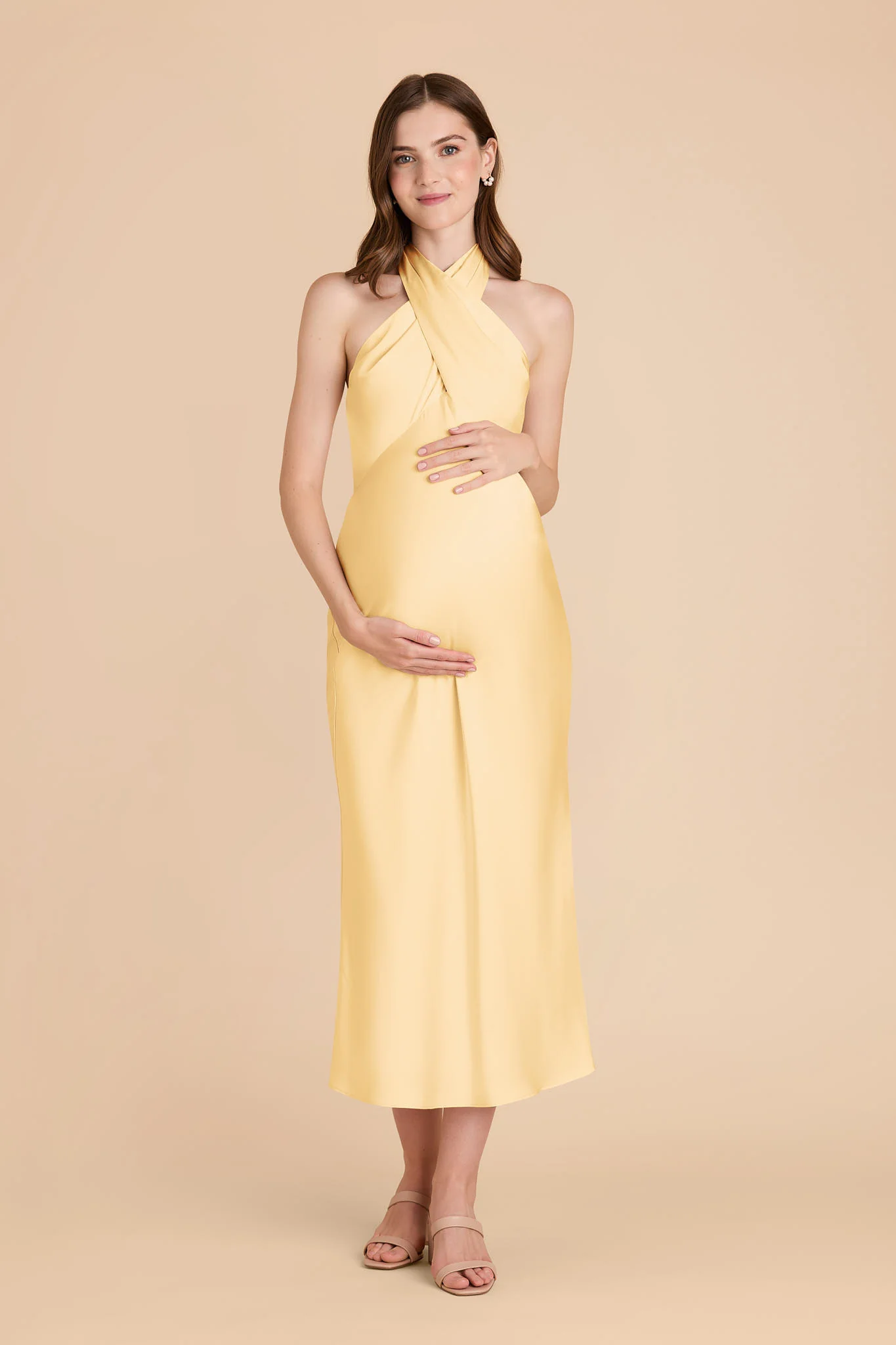 Monique Matte Satin Dress - Butter - Image 2
