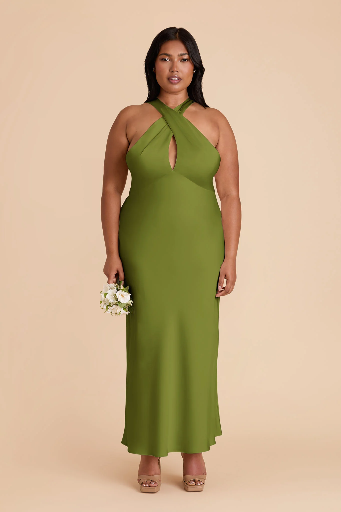 Monique Matte Satin Dress - Cactus - Image 7