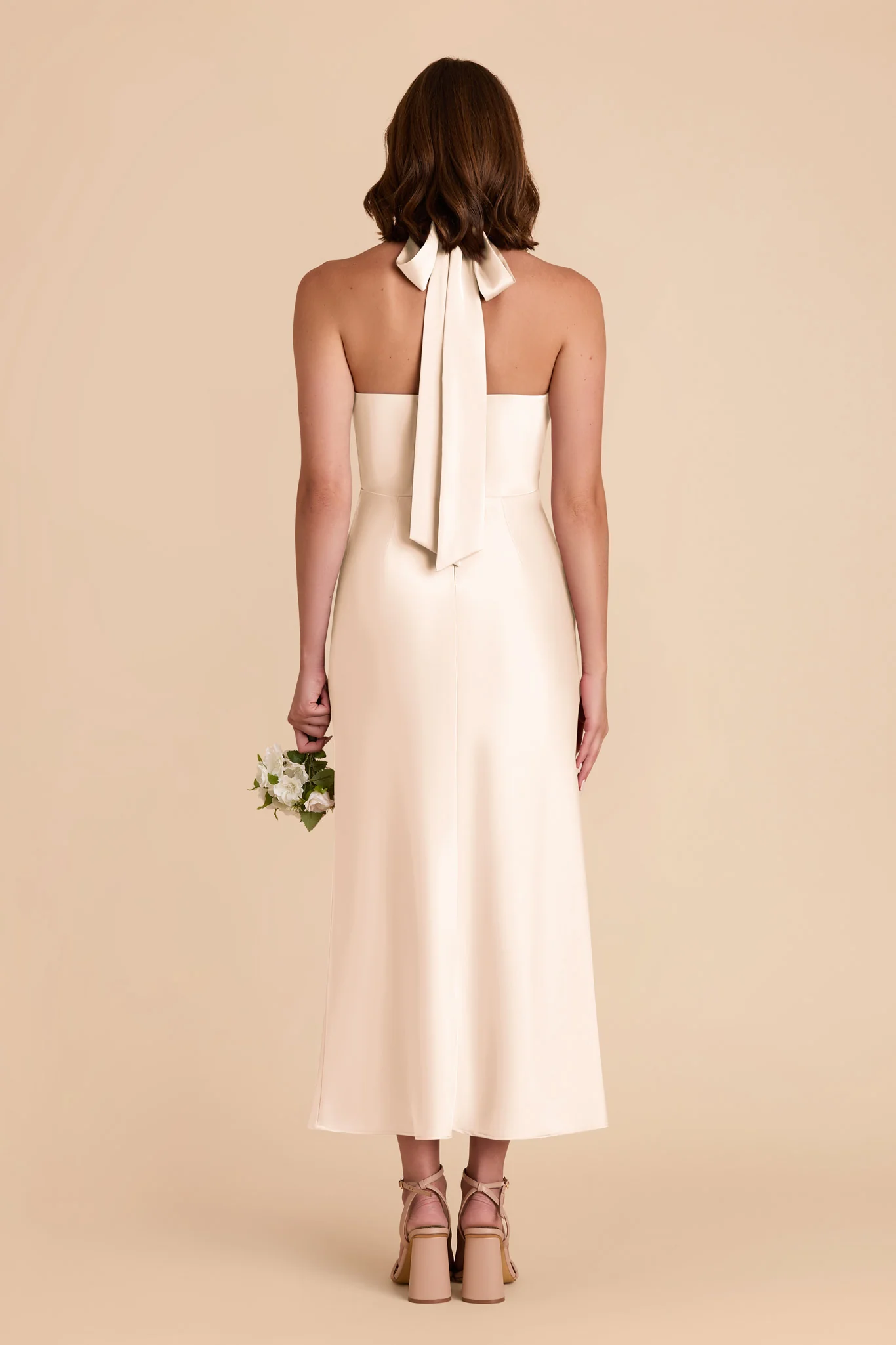Monique Matte Satin Dress - Champagne - Image 6