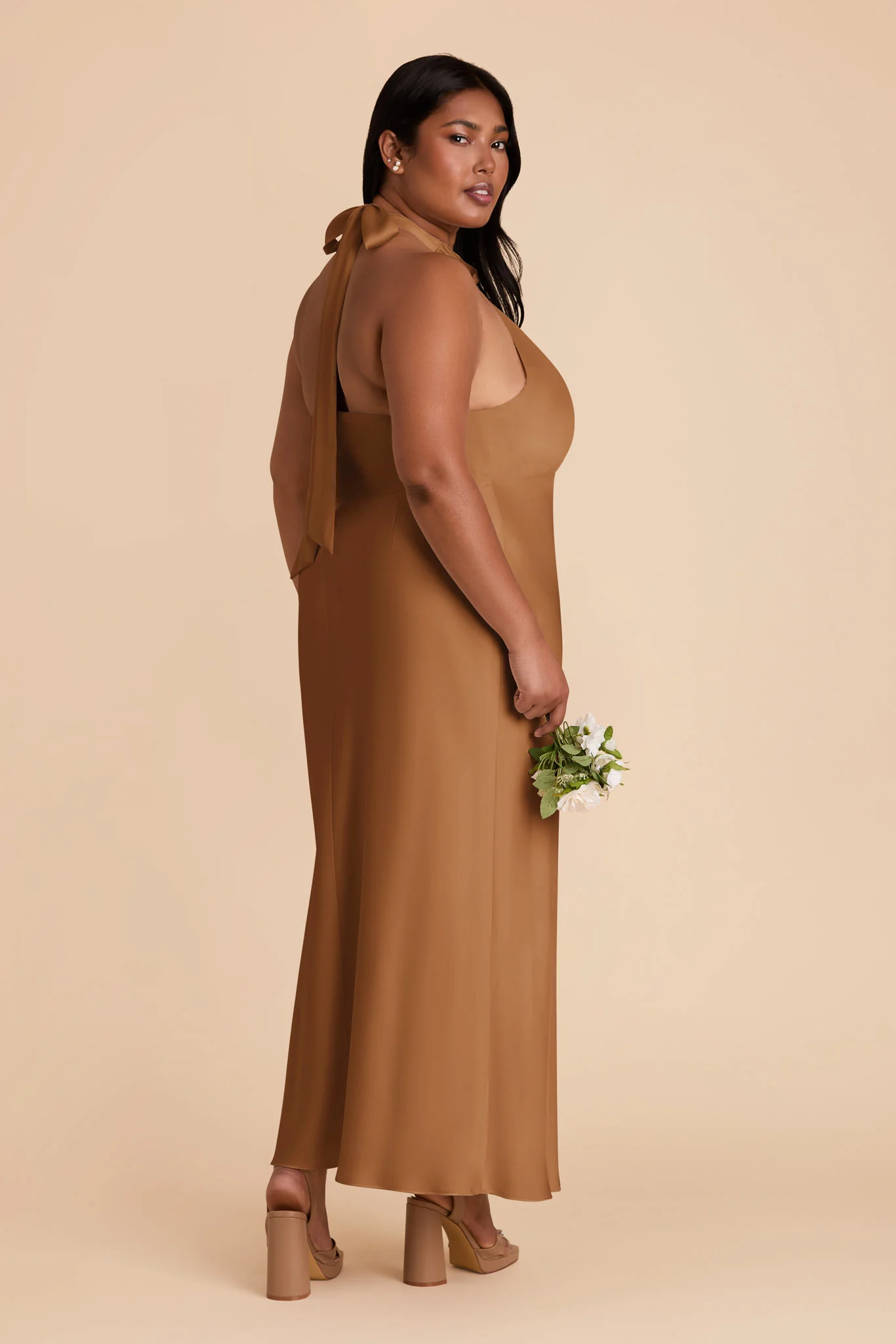 Monique Matte Satin Dress - Copper - Image 9